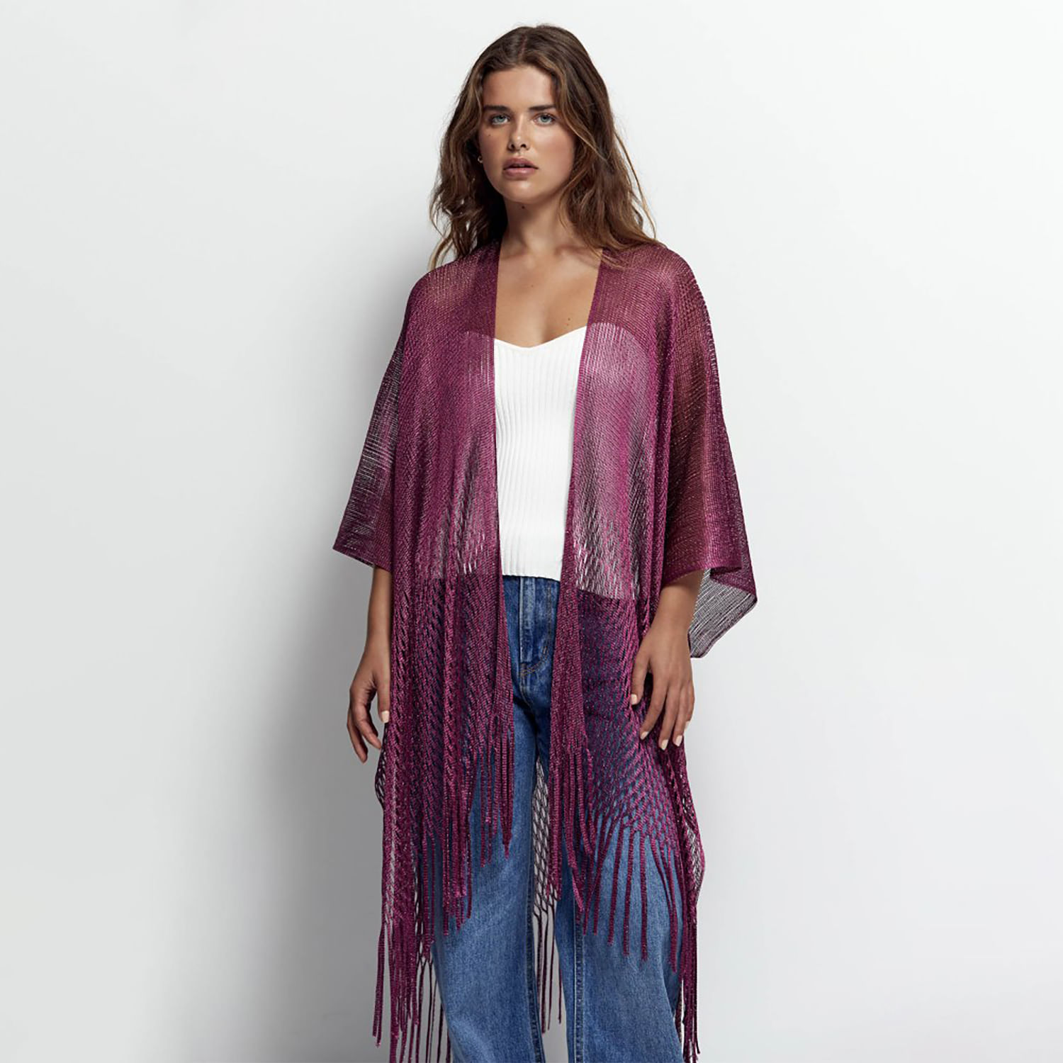 Manto Mujer Sfera Pañuelo Pasley Bicolor Guinda