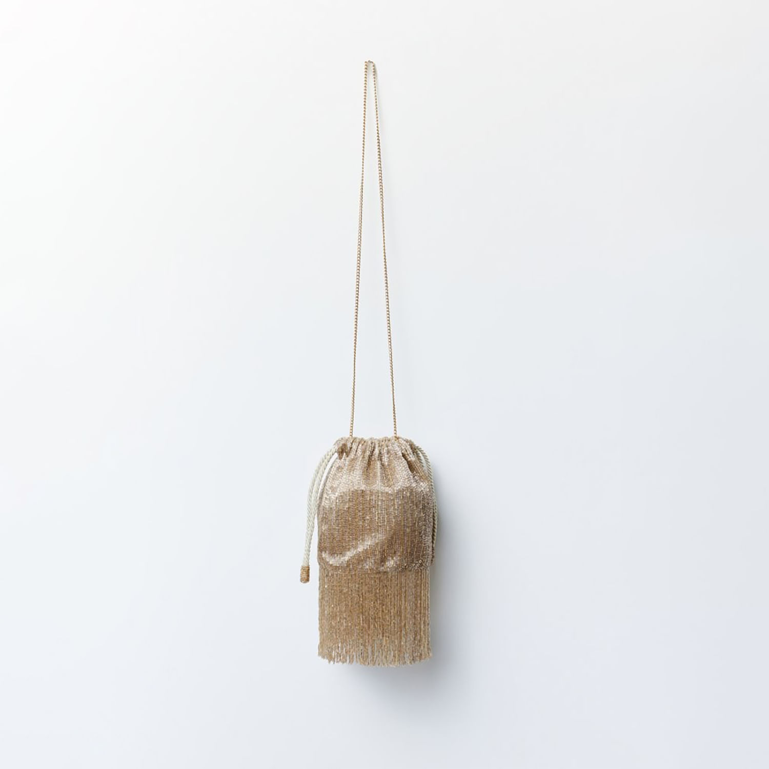 Bolso Mujer Sfera Beads Flecos Oro