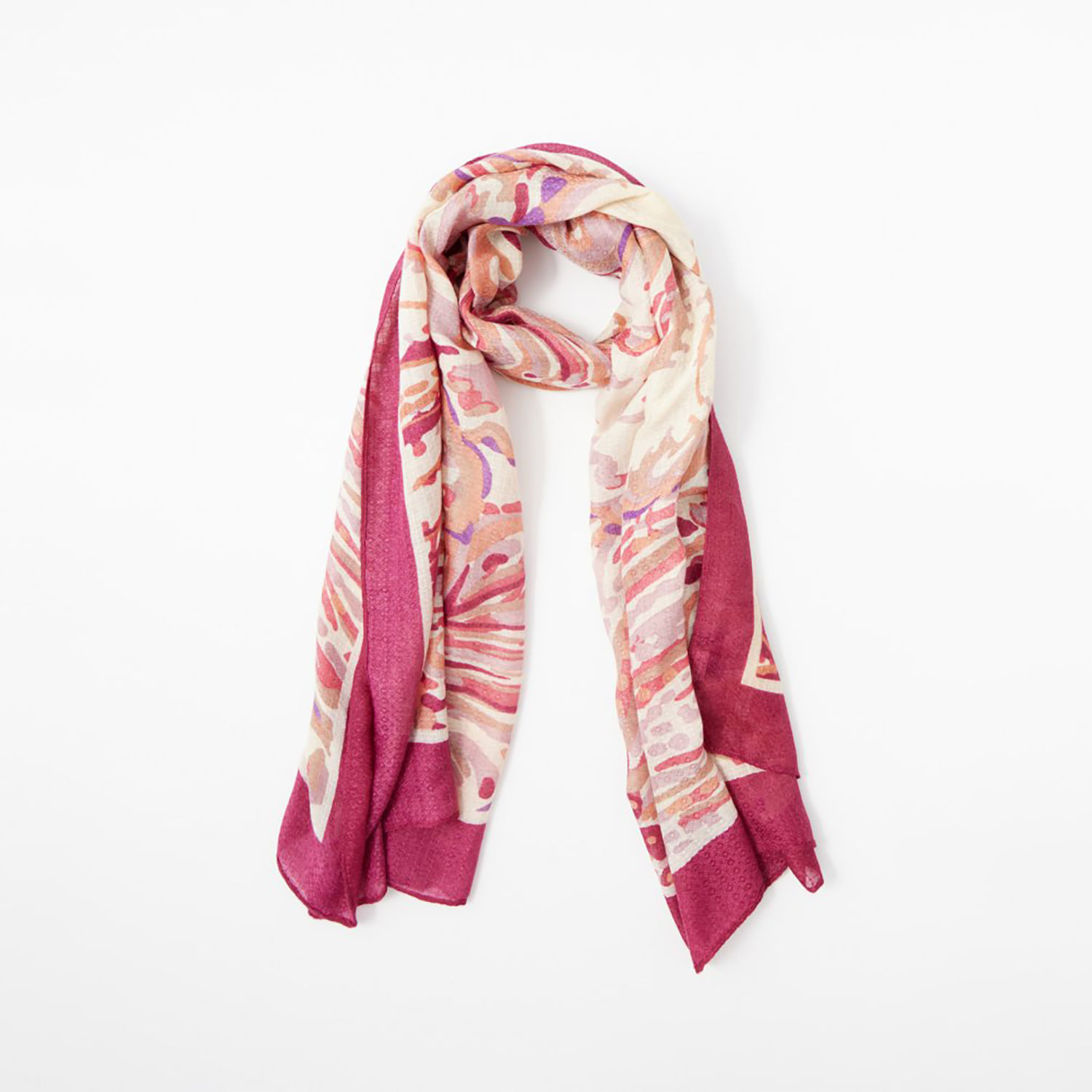 Chal Mujer Sfera Pañuelo Topo B/N Smi Rosado