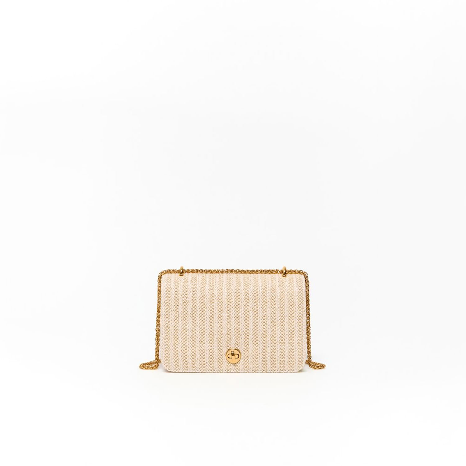 Bolso Mujer Sfera Crossbody Rafia Rayas Crudo