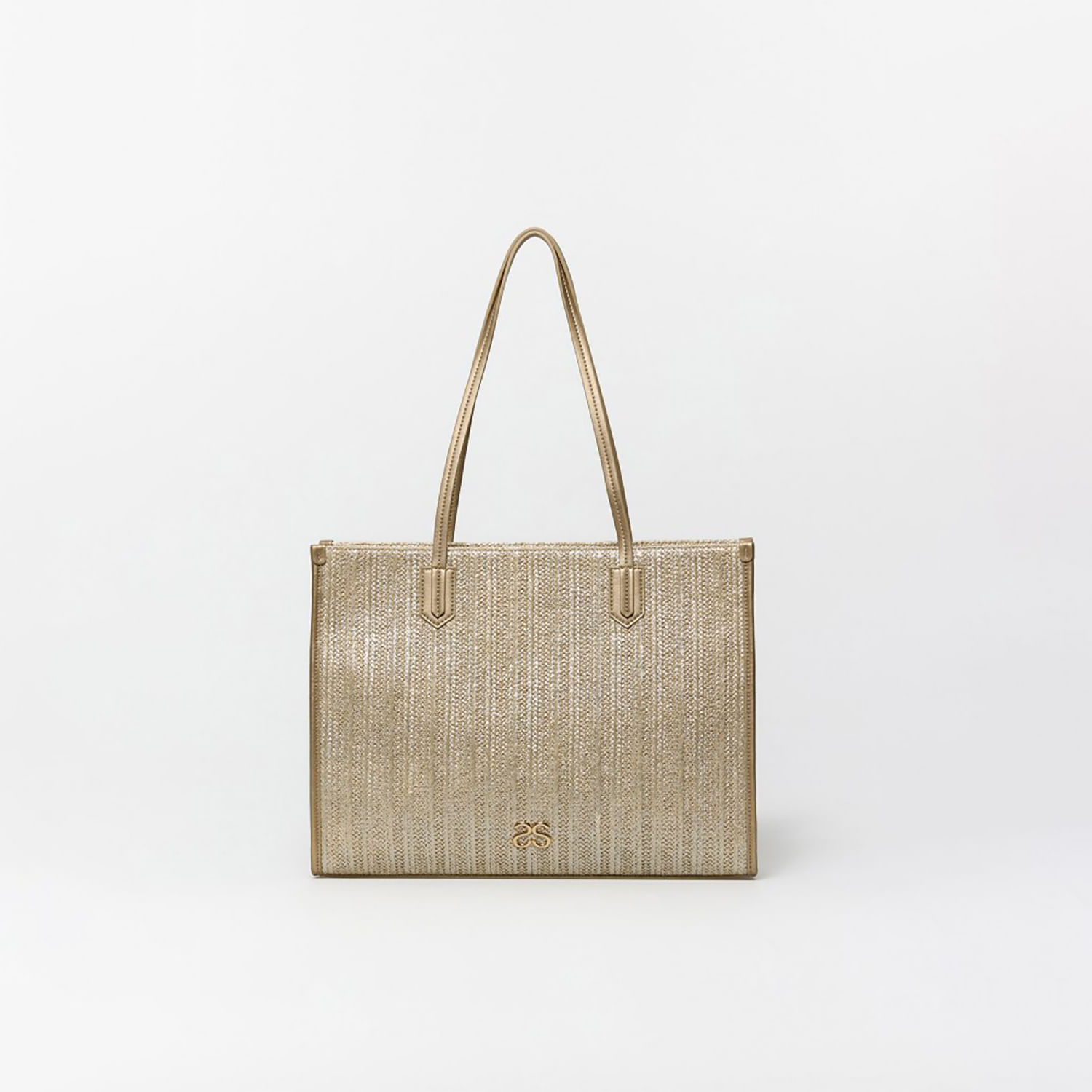 Bolso Mujer Sfera Shopper Rafia Oro Oro