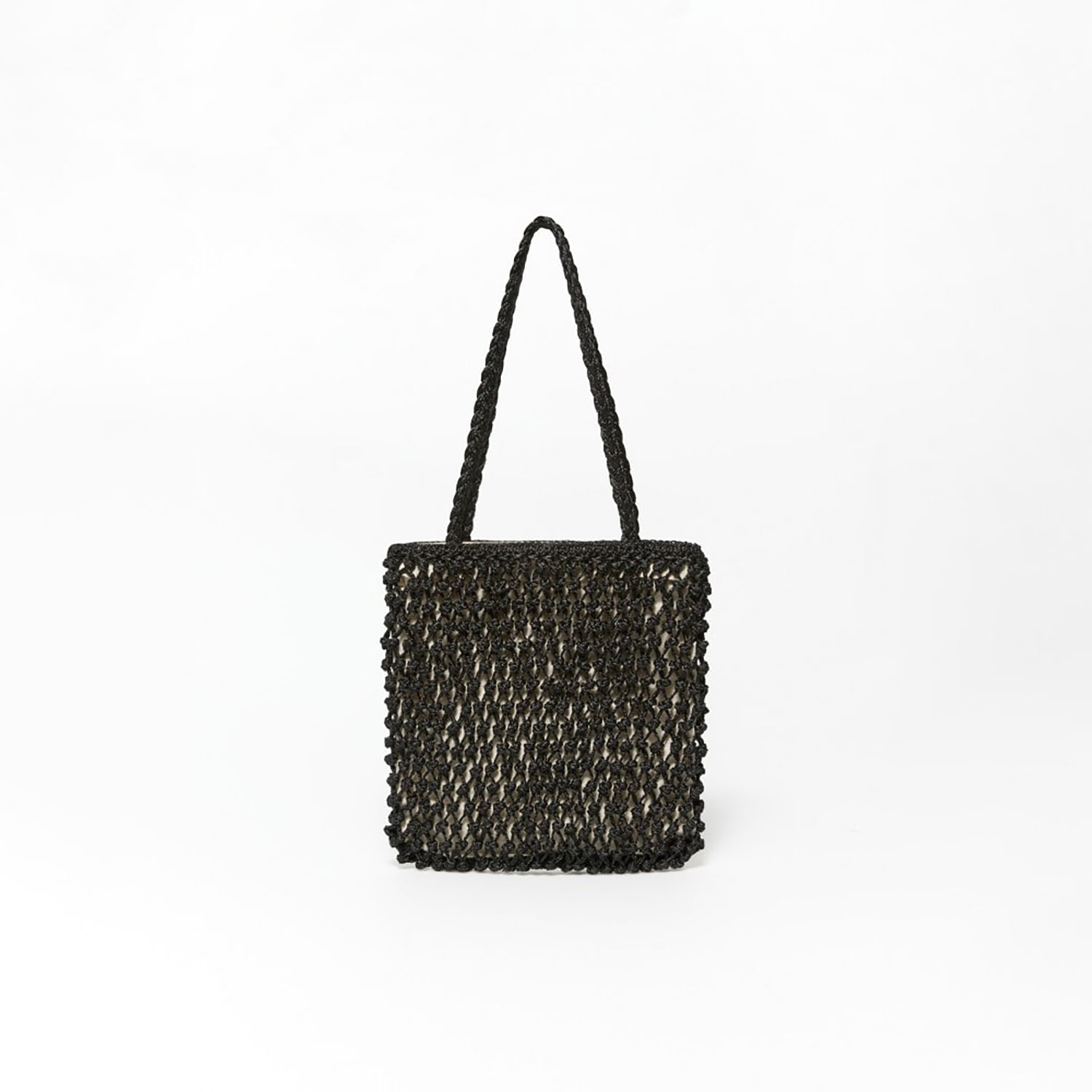 Bolso Mujer Sfera Rústica Nudos Negro