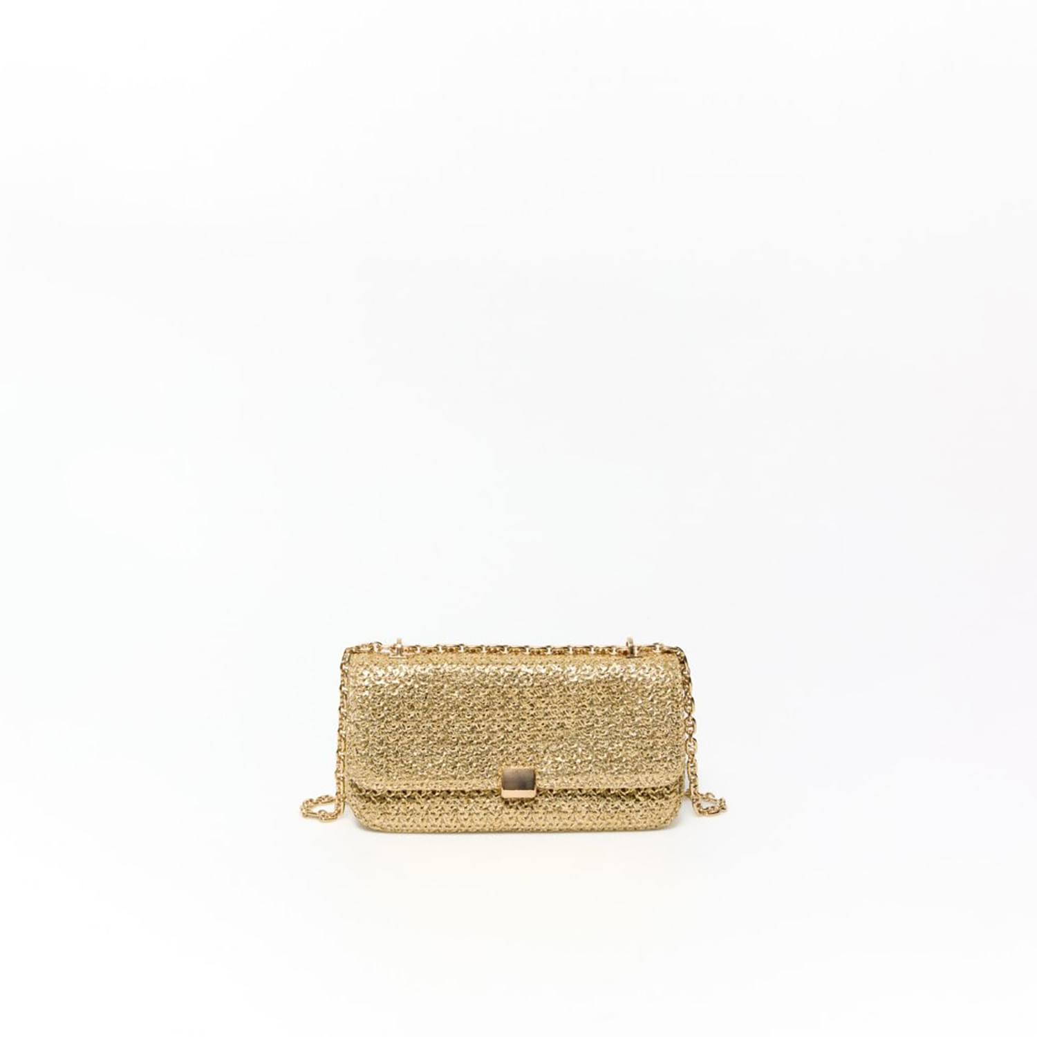 Bolso Mujer Sfera Crossbody Rafia Super Oro