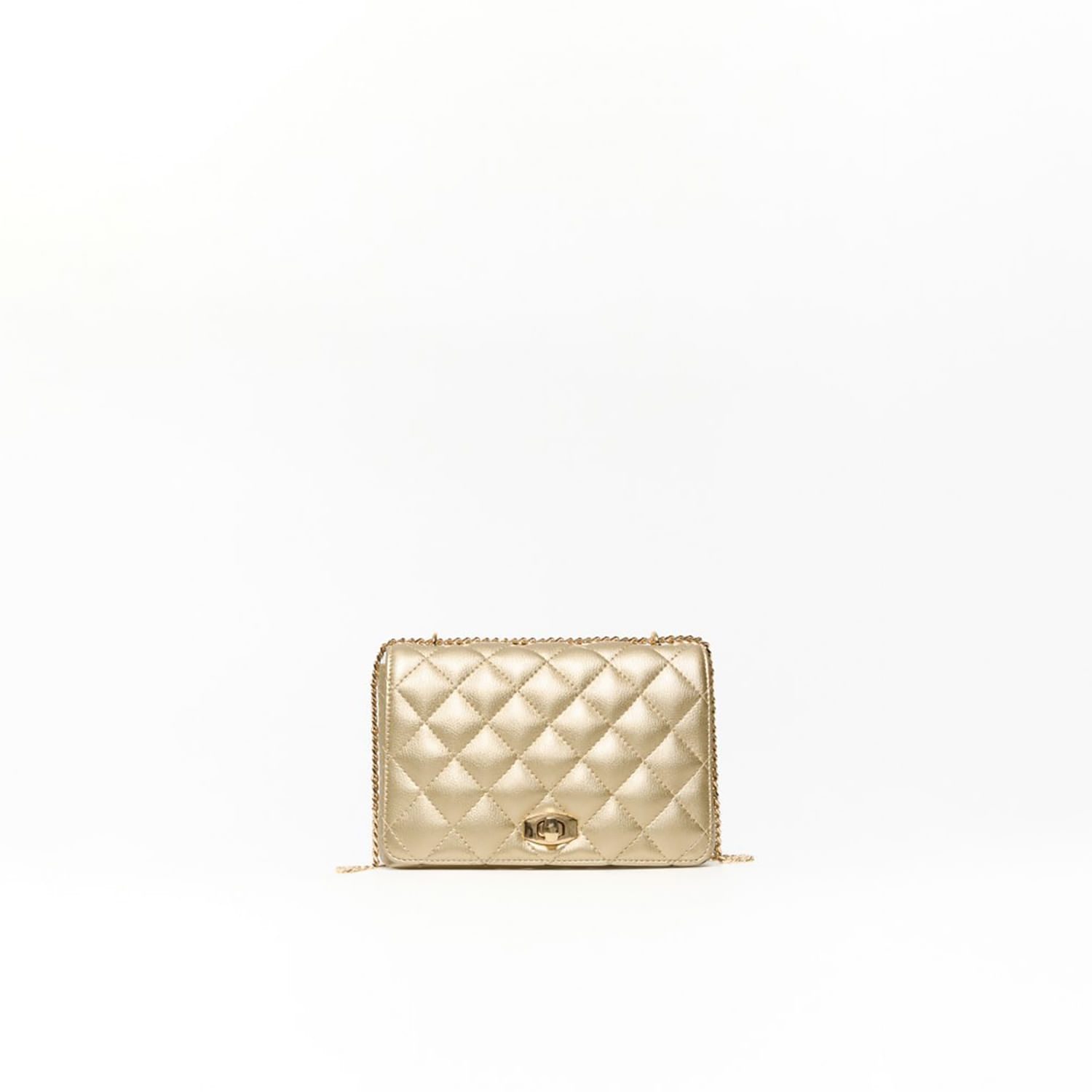 Bolso Mujer Sfera Crossbody Acolchado Rombos Oro