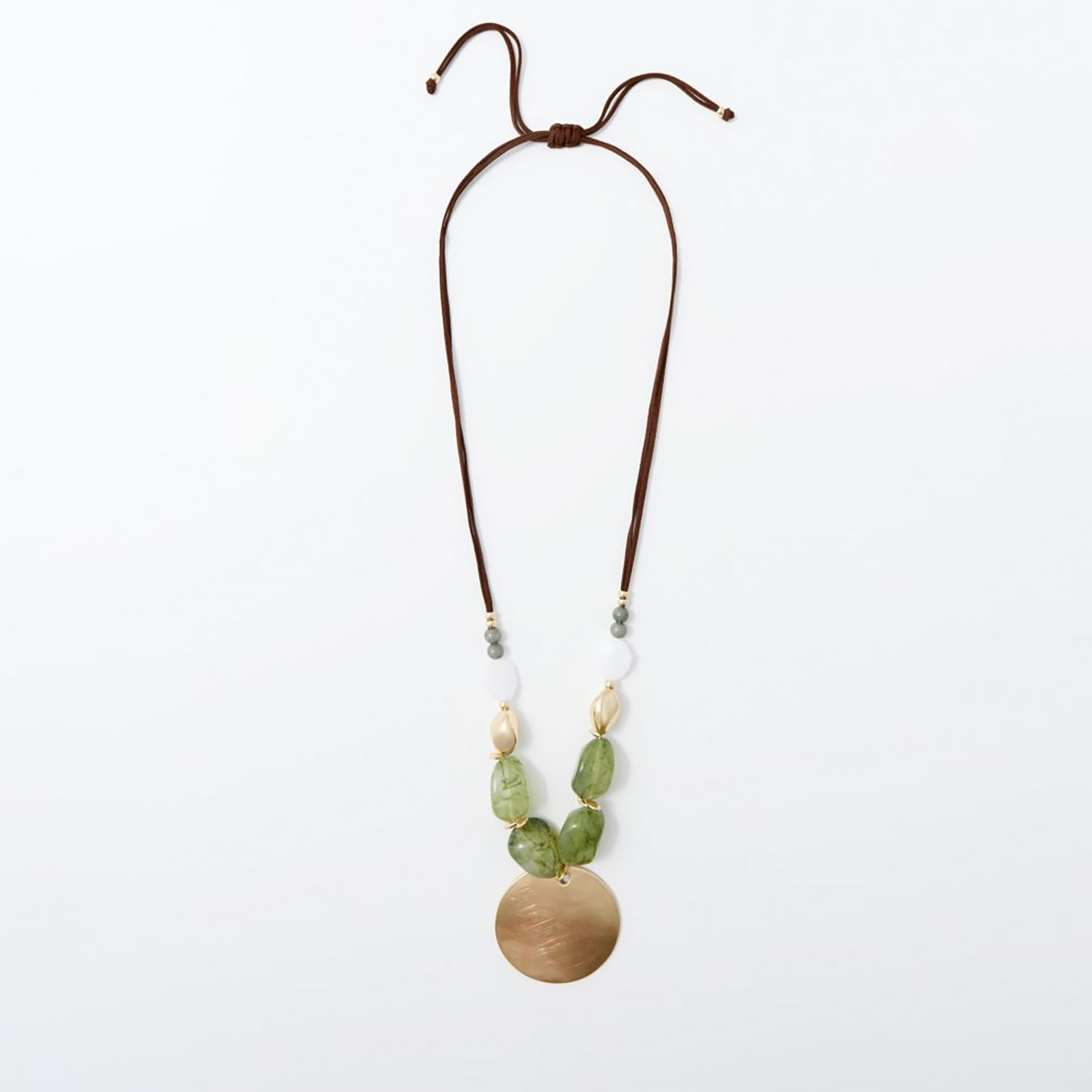 Collar Mujer Sfera Plato Piedras Verde