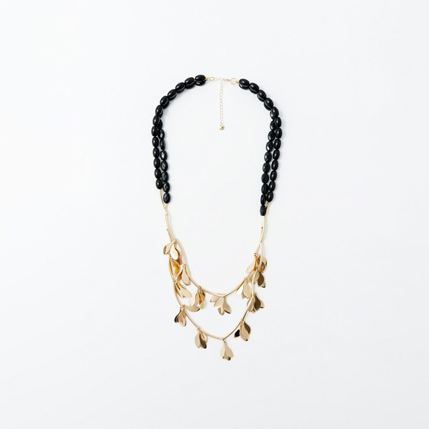 Collar Mujer Sfera Resina Hojas Oro