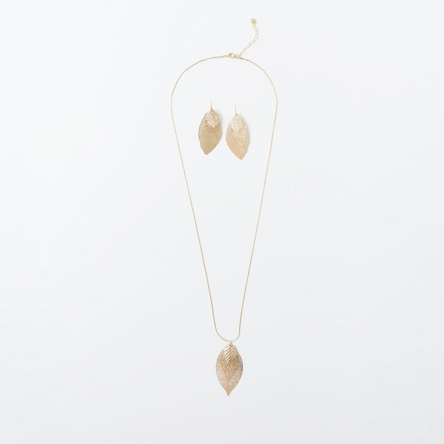 Conjunto Mujer Sfera Hojas Filigrana Oro