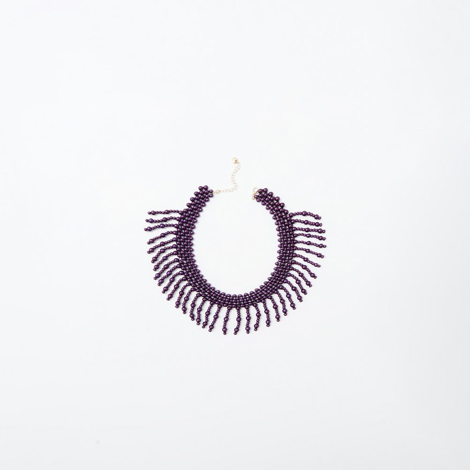 Collar Mujer Sfera Choker Trenza Cadena Metal Mx Morado