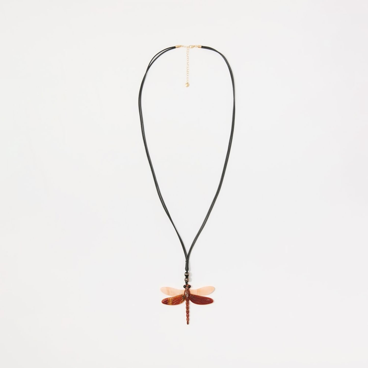 Collar Mujer Sfera Libelula Resina Marrón