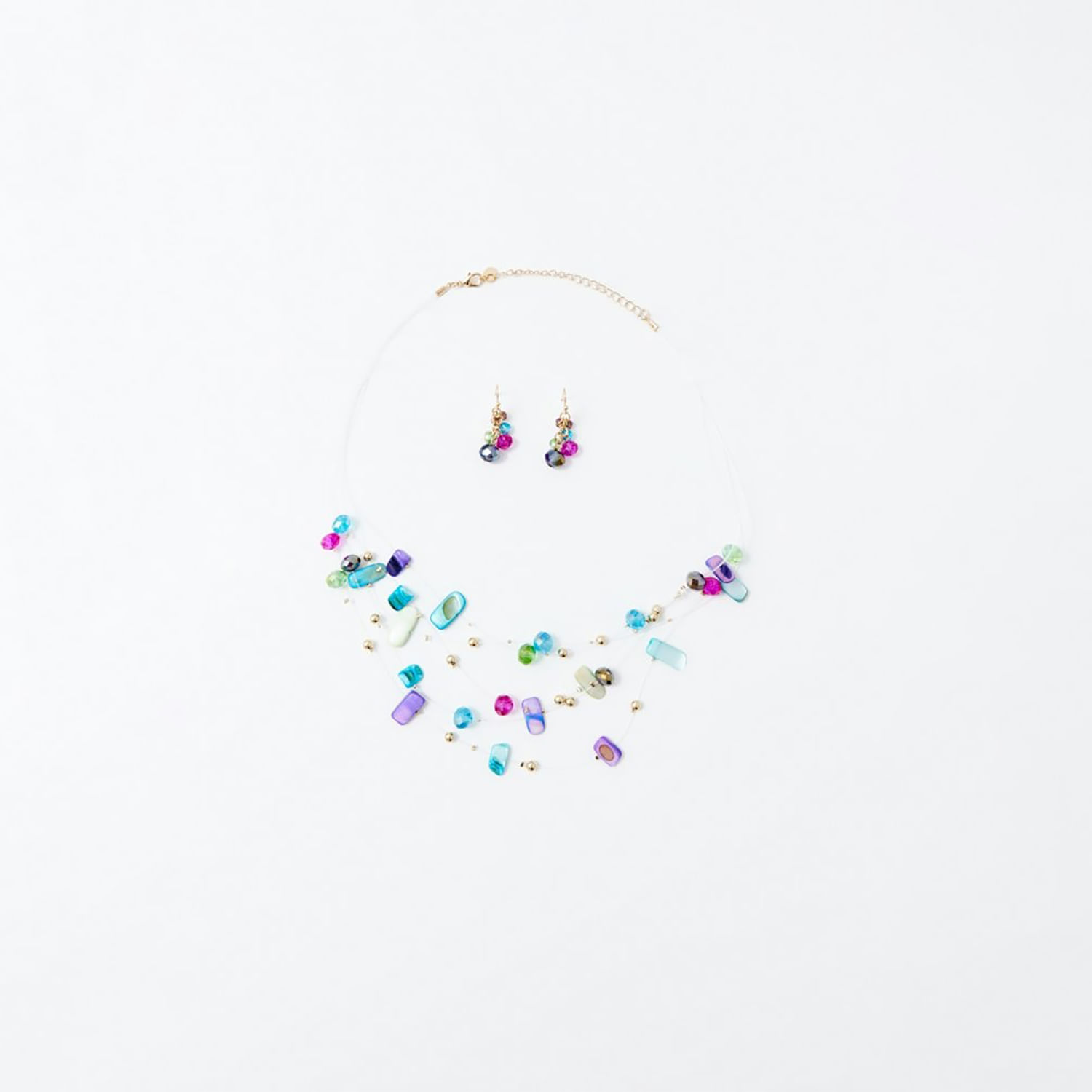 Set Mujer Sfera Choker Trenza Con Cordon Alpha Multicolor