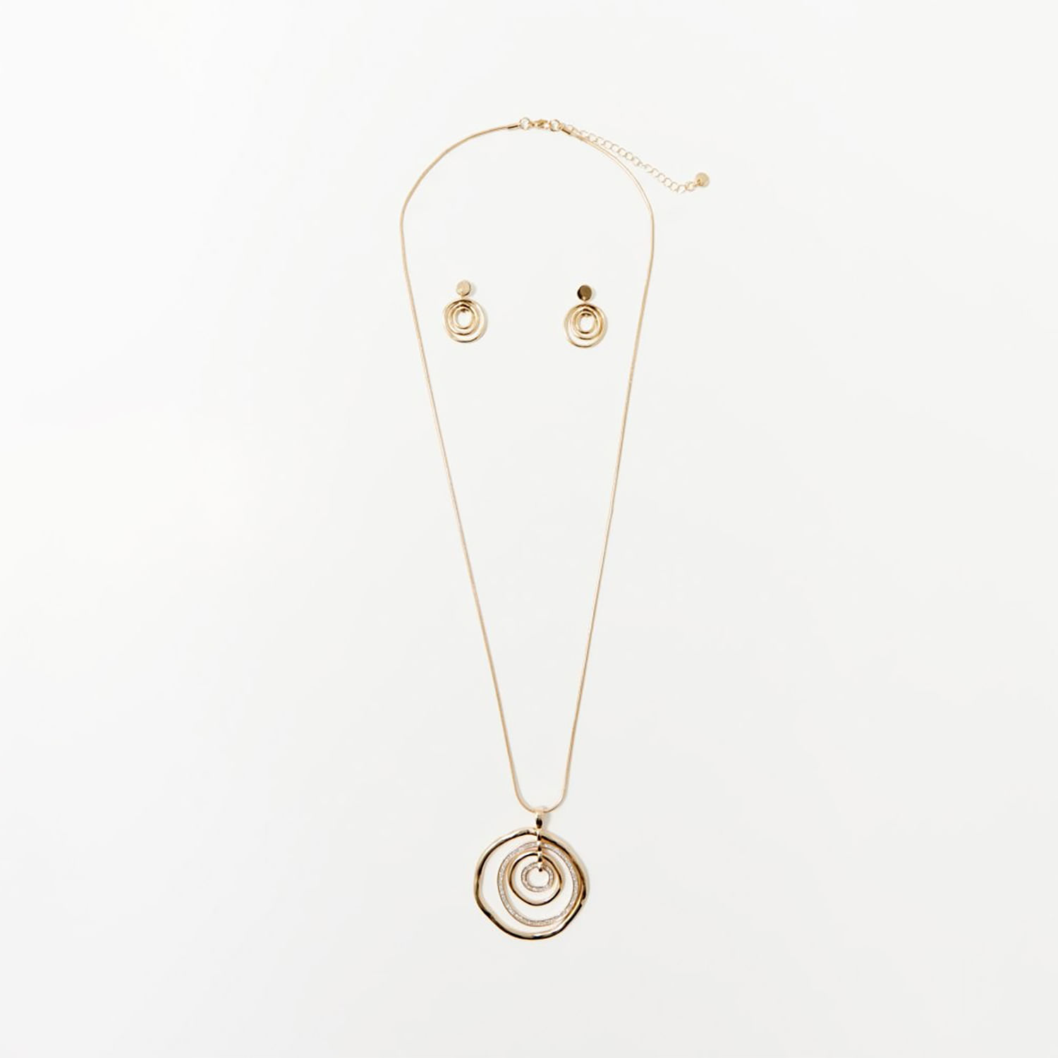 Conjunto Mujer Sfera Aro Purpurina Oro