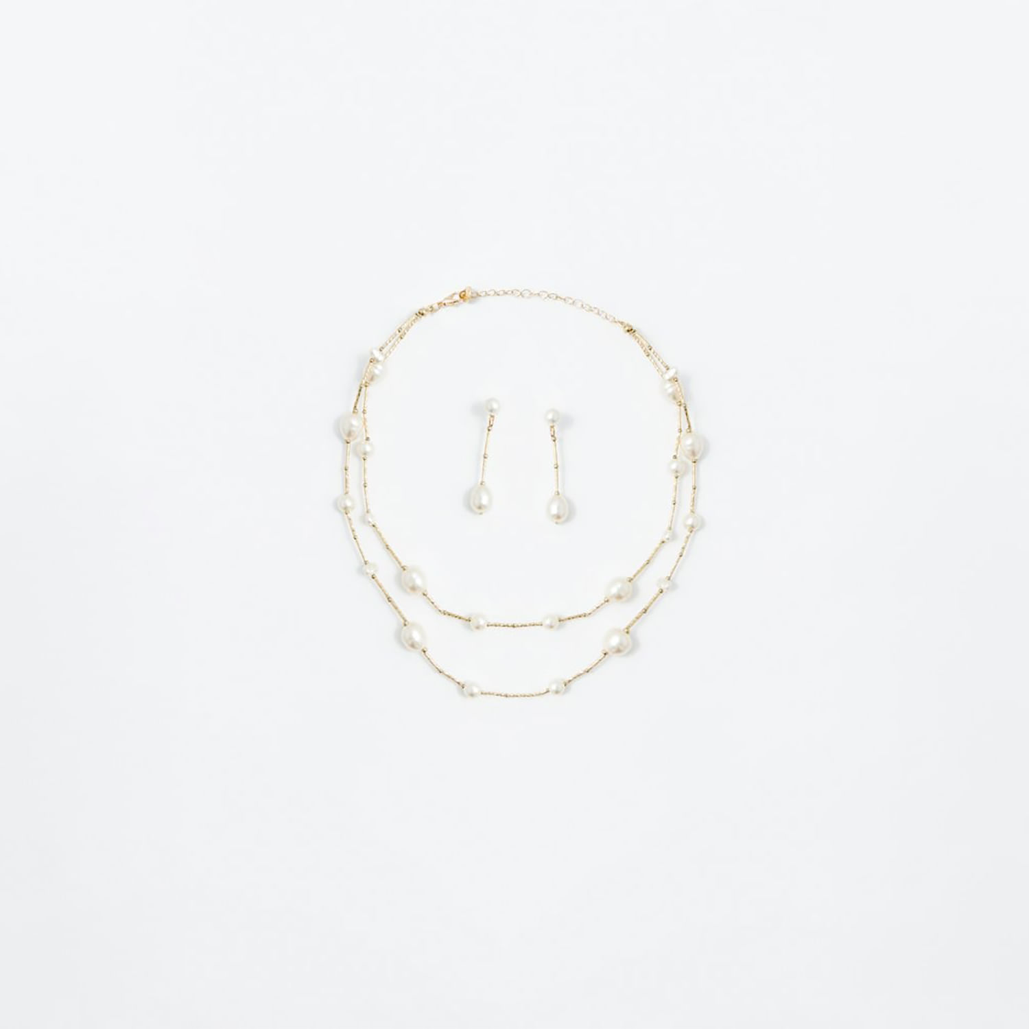 Collar Mujer Sfera Cadena Plana Sanqd Mx Blanco