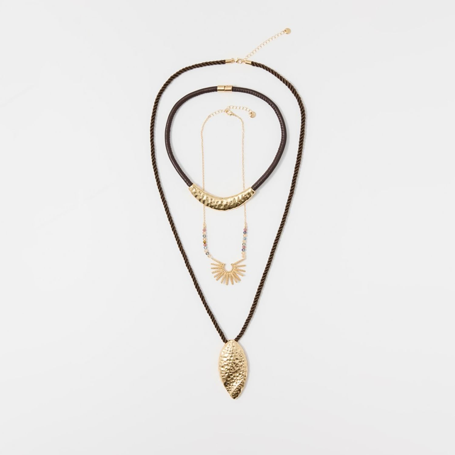 Collar Mujer Sfera Cordon Metal Oro