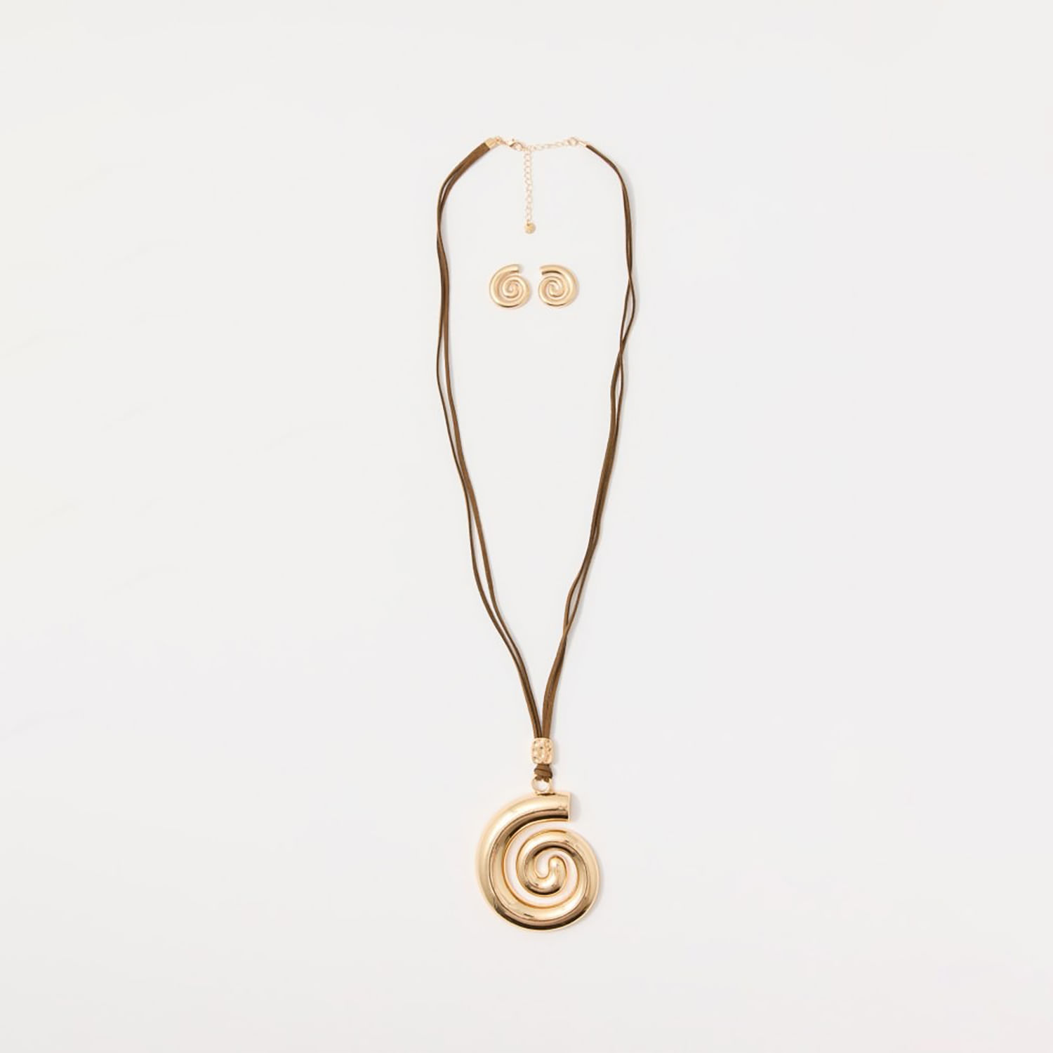 Conjunto Mujer Sfera Espirales Pulidas Marrón