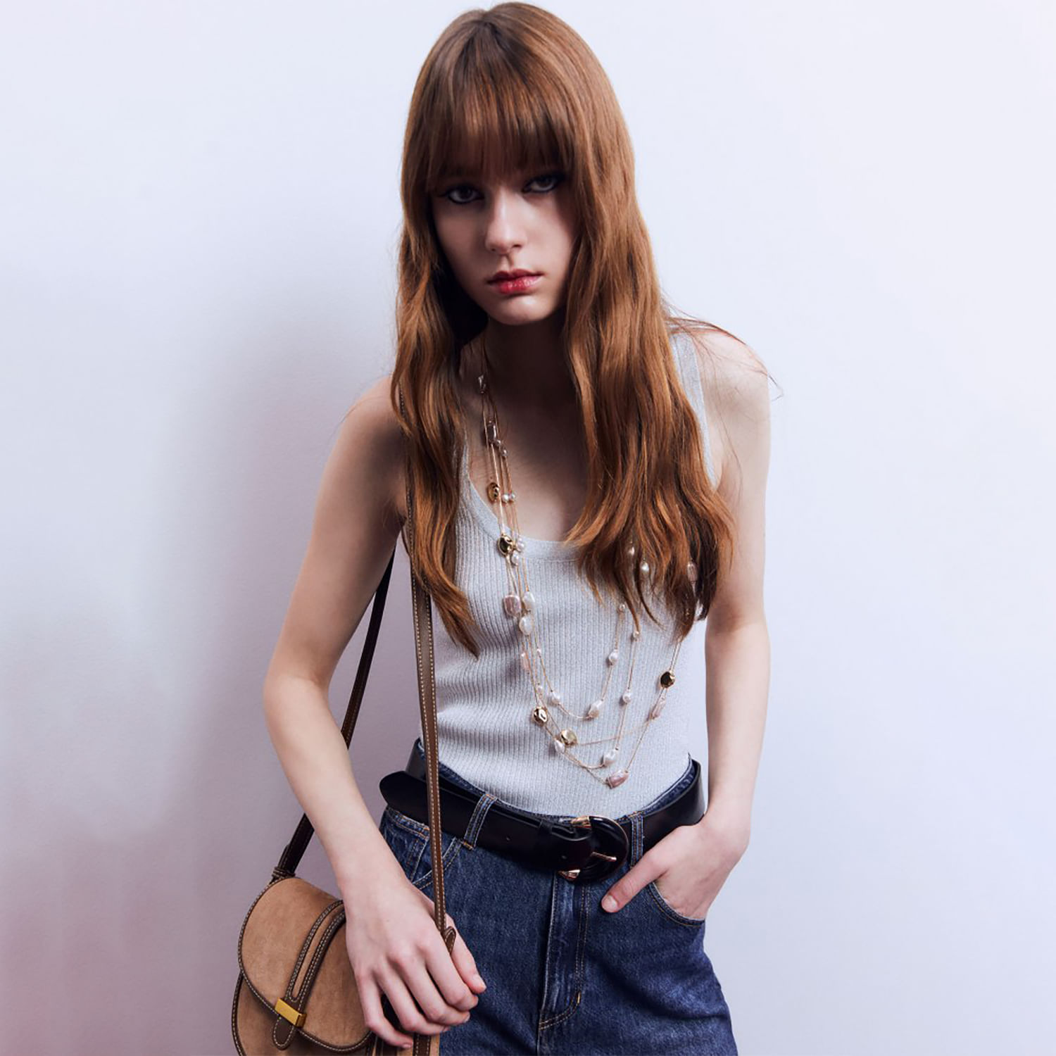 Conjunto Mujer Sfera Multifila Combinado Plomo