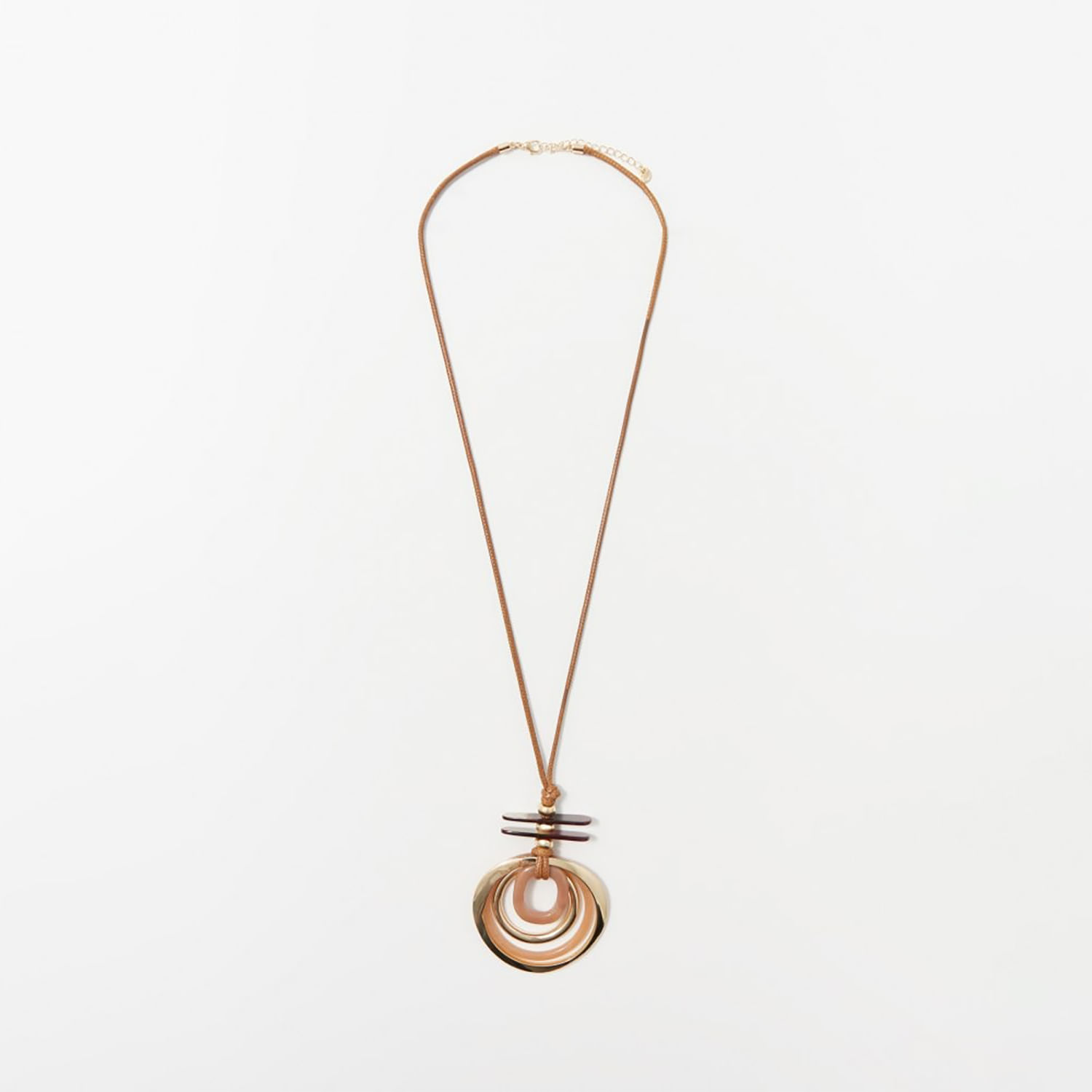 Collar Mujer Sfera Aro Resinas Marrón