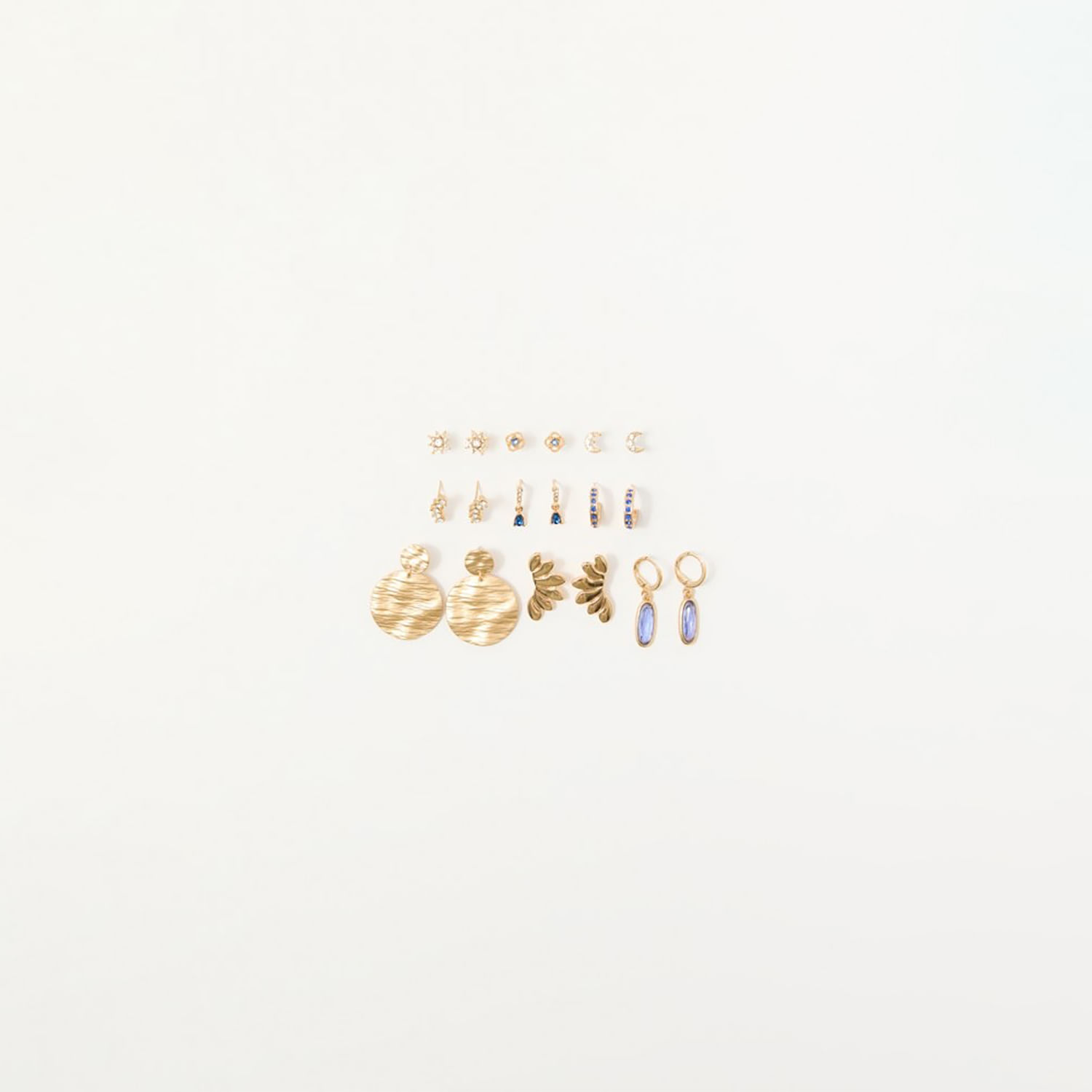 Aretes Mujer Sfera Flecos Top Beads S Mx Azul