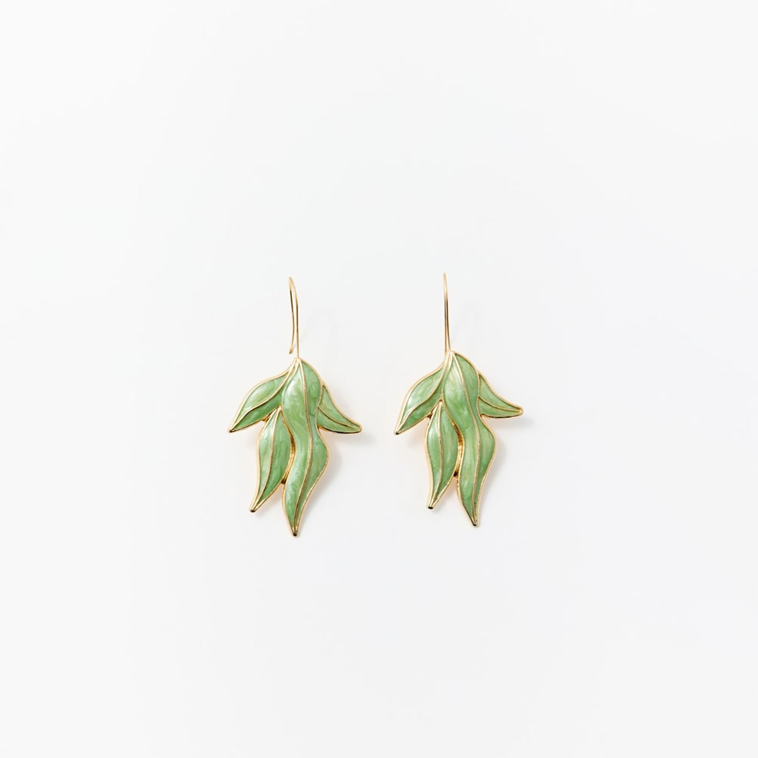 Pendiente Mujer Sfera Metal Plano Vimal Verde