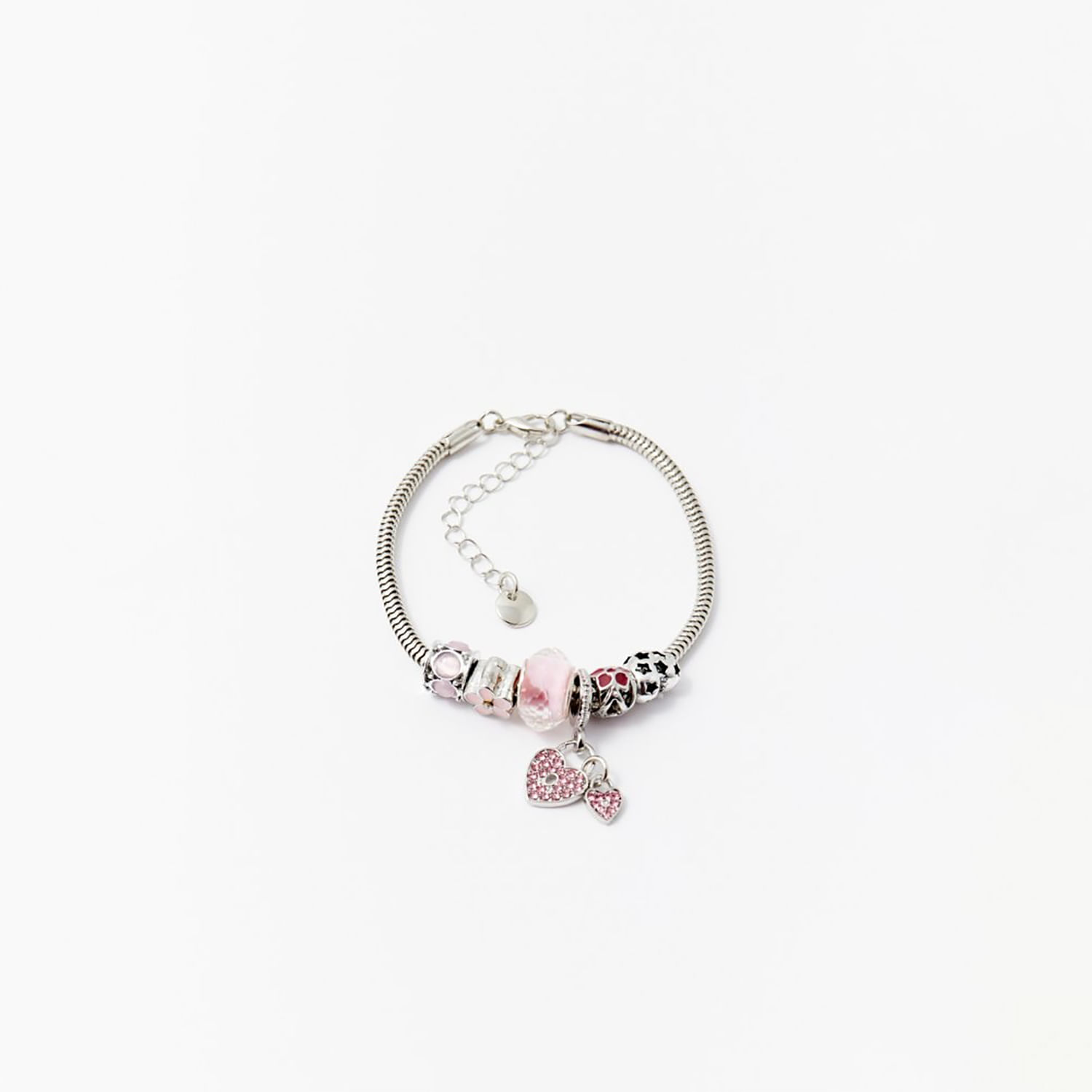 Pulsera Mujer Sfera Colgantes Variados Rosa