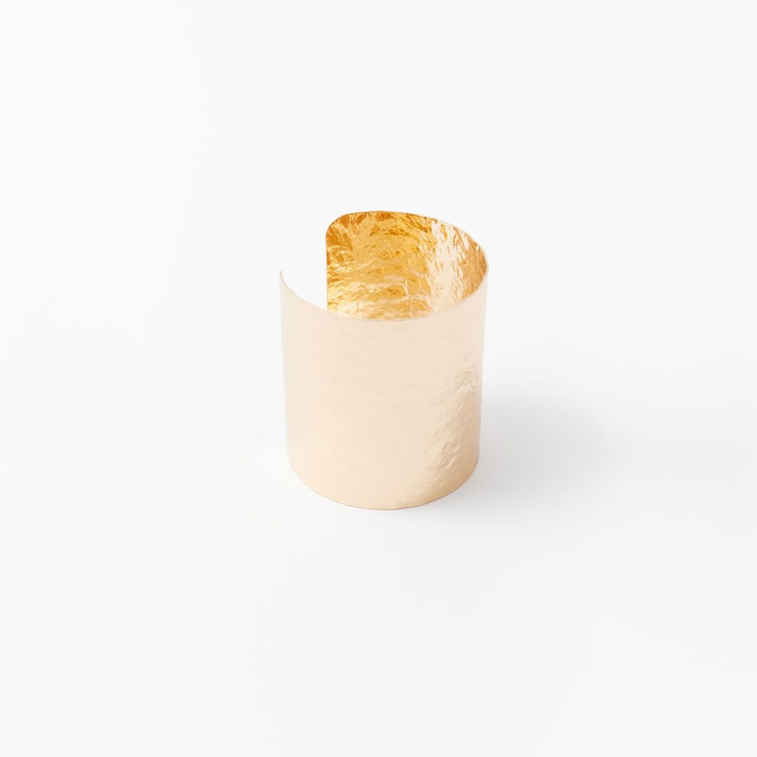 Pulsera Mujer Sfera Ancha Martillada Oro