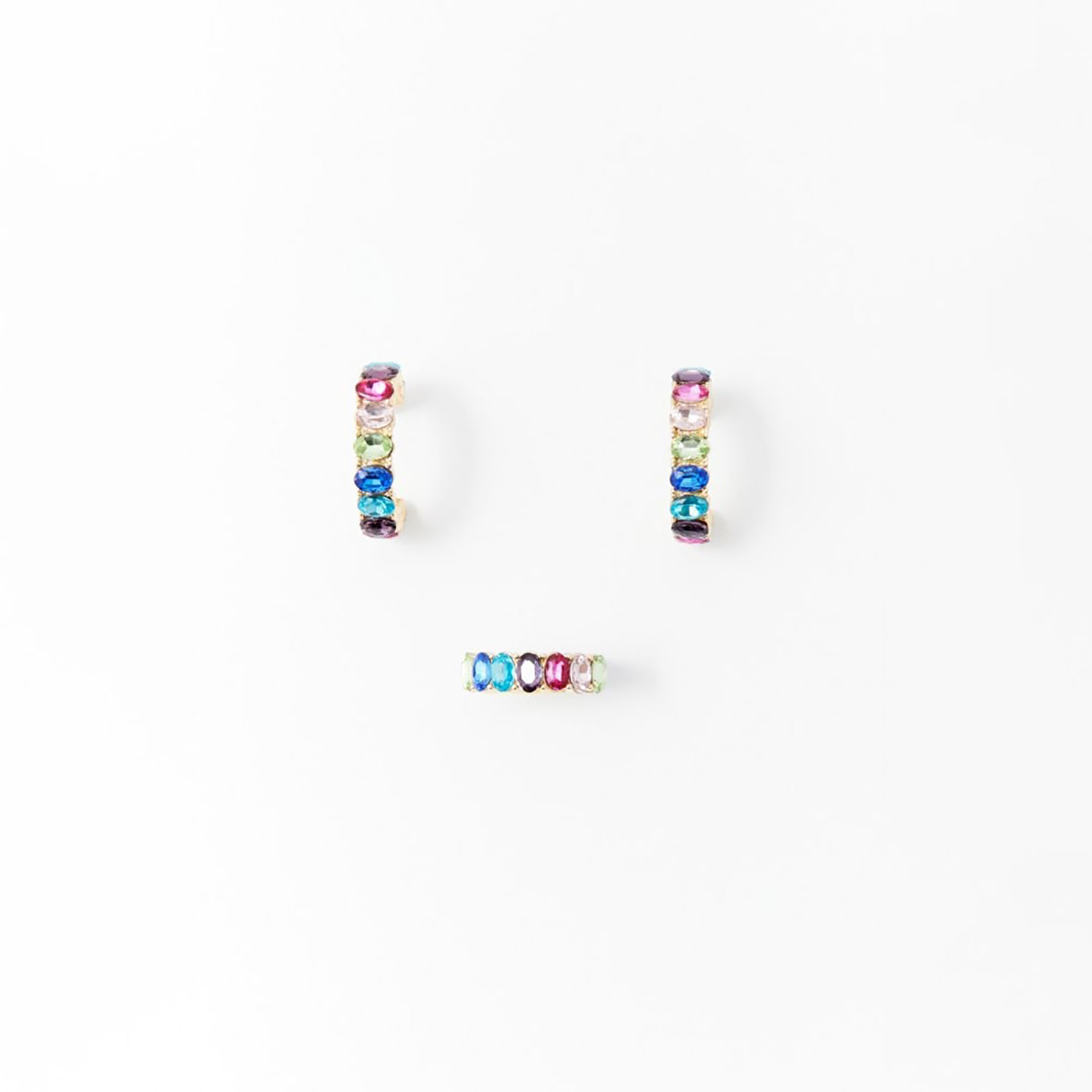 Conjunto Mujer Sfera Anillo Joya Multicolor