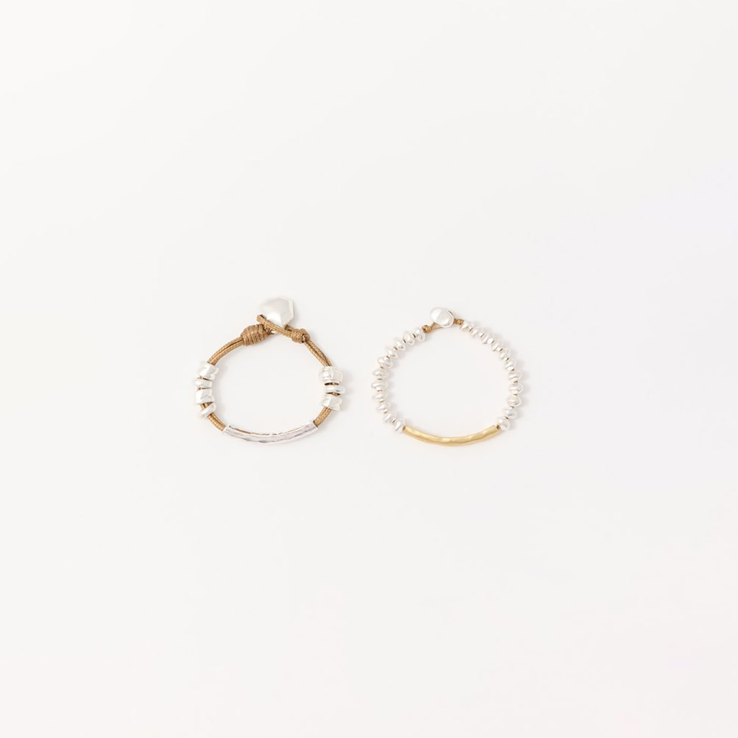 Set Mujer Sfera 2 Pulseras Boho Plata