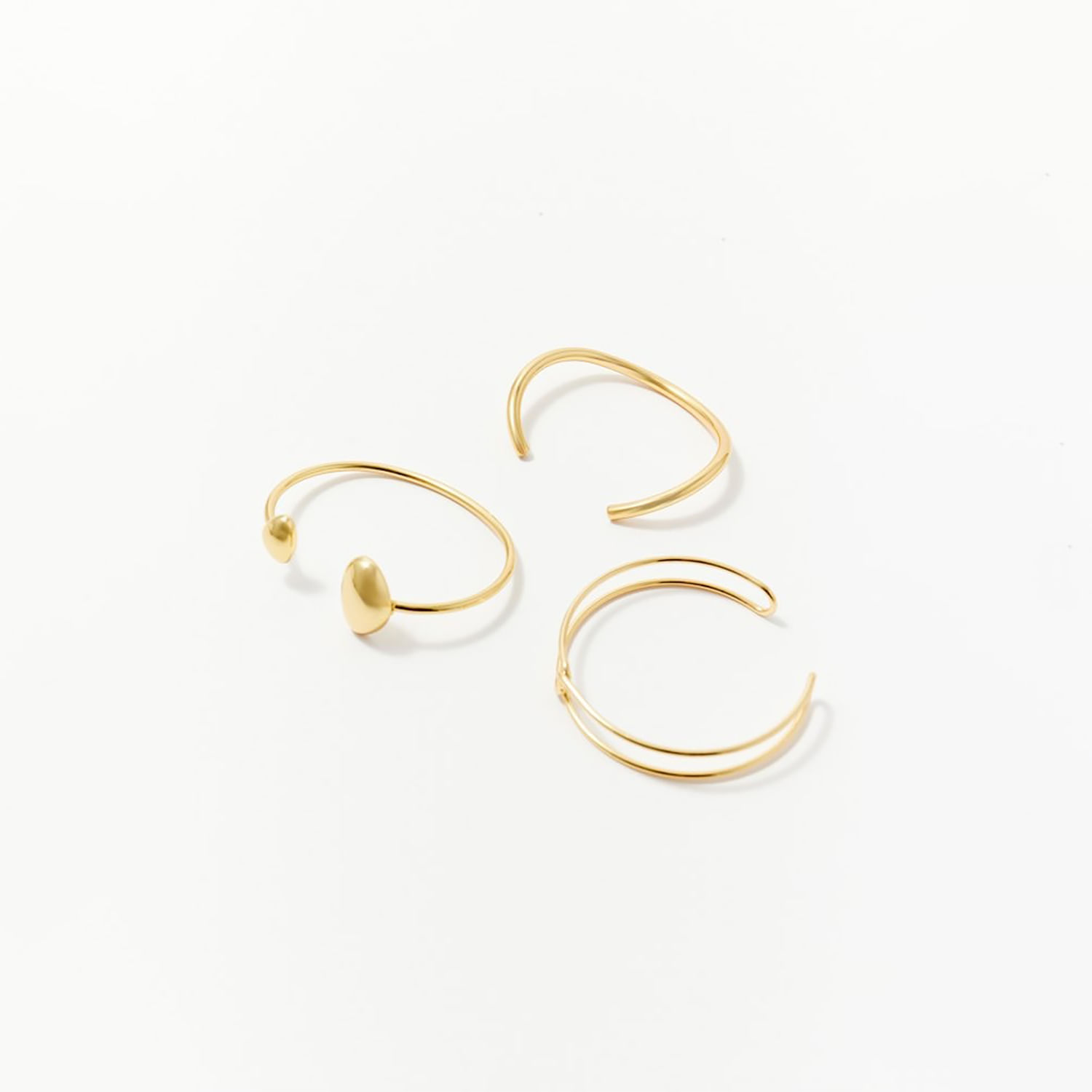 Set Mujer Sfera 3 Pulseras Metal Oro