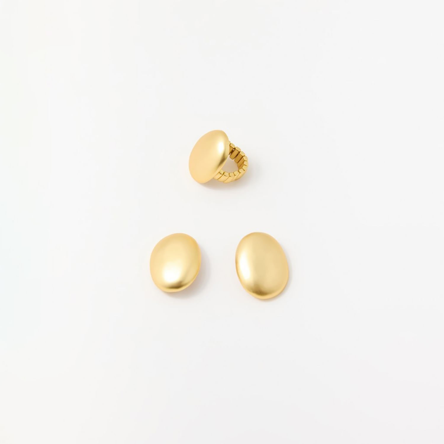 Conjunto Mujer Sfera Pendientes Metal Oro