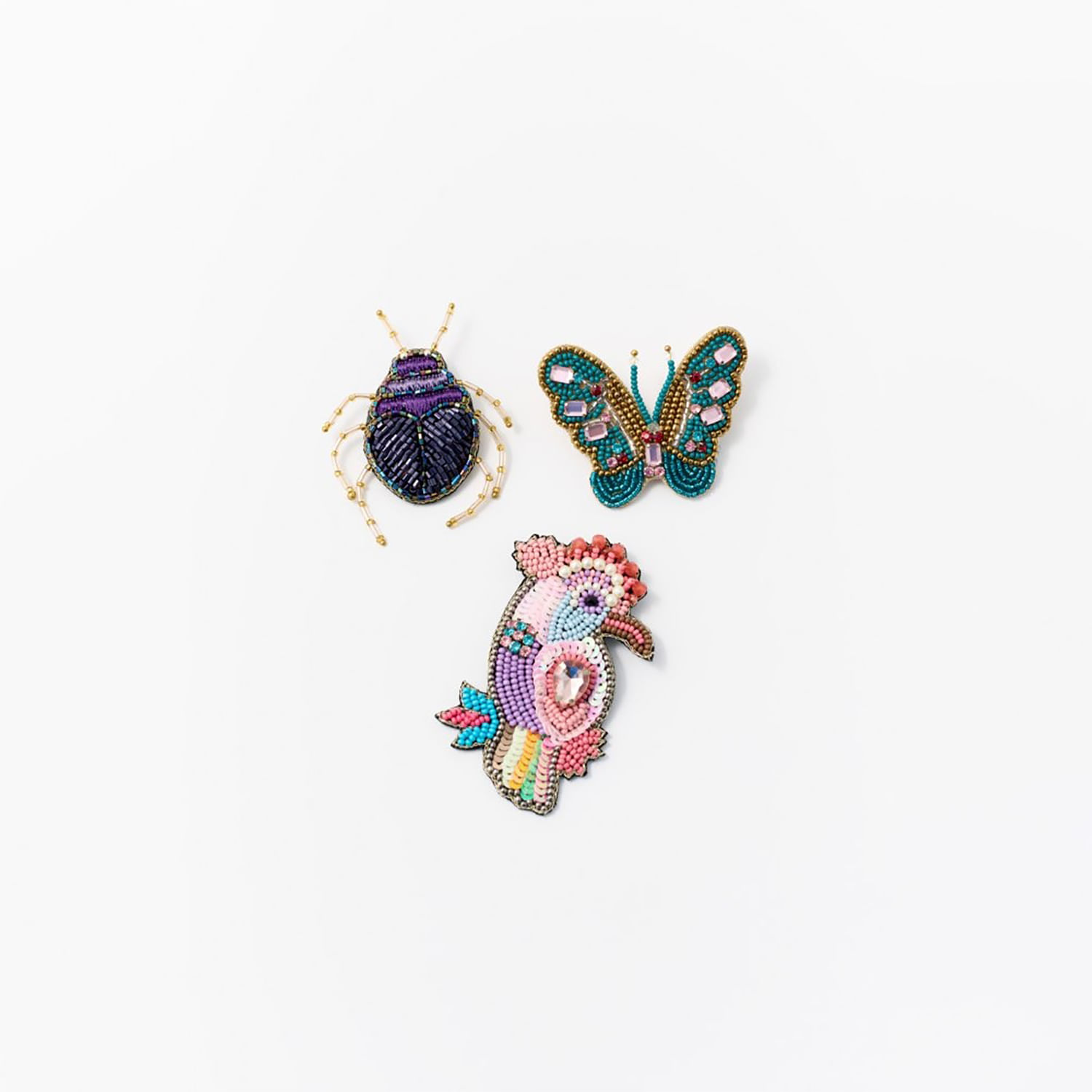 Set Mujer Sfera 3 Broches Animales Multicolor