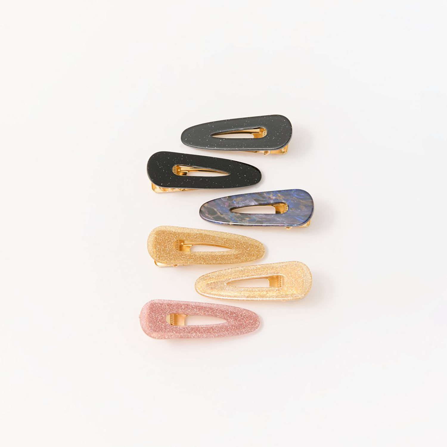 Set Mujer Sfera 6 Pinzas Resina Multicolor