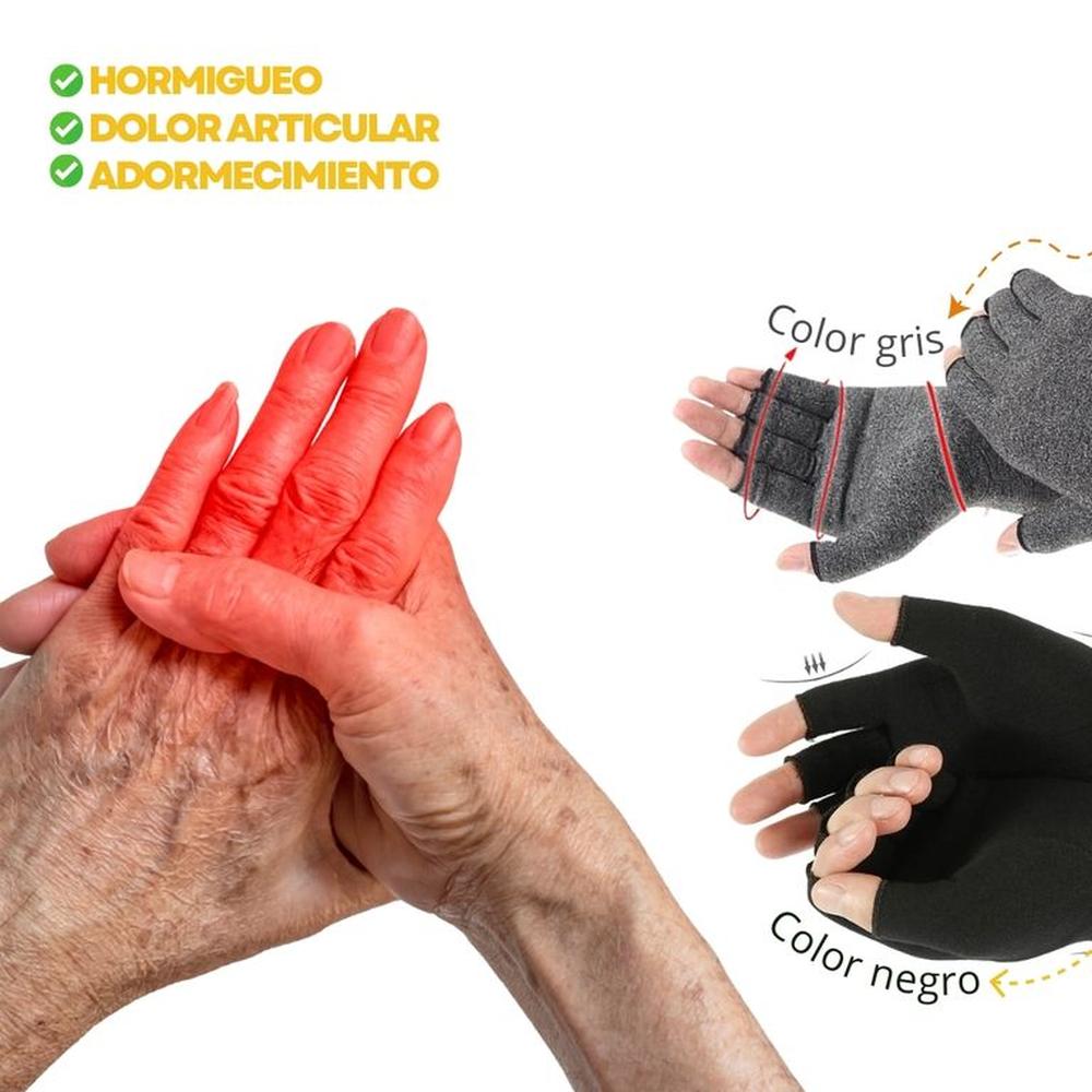 Guantes de compresión Artritis y dolor manos NEGRO TALLA L