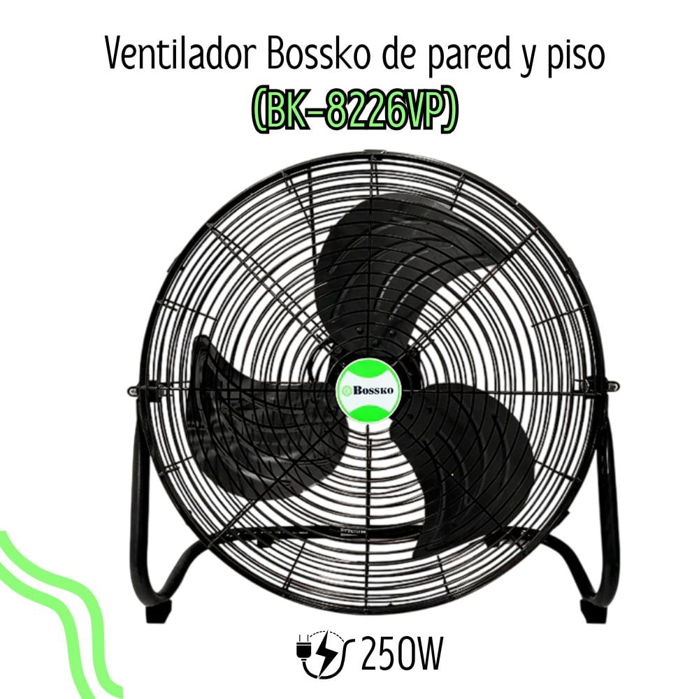 Ventilador Bossko de Piso 18"" 250 Watts BK-8226/NG