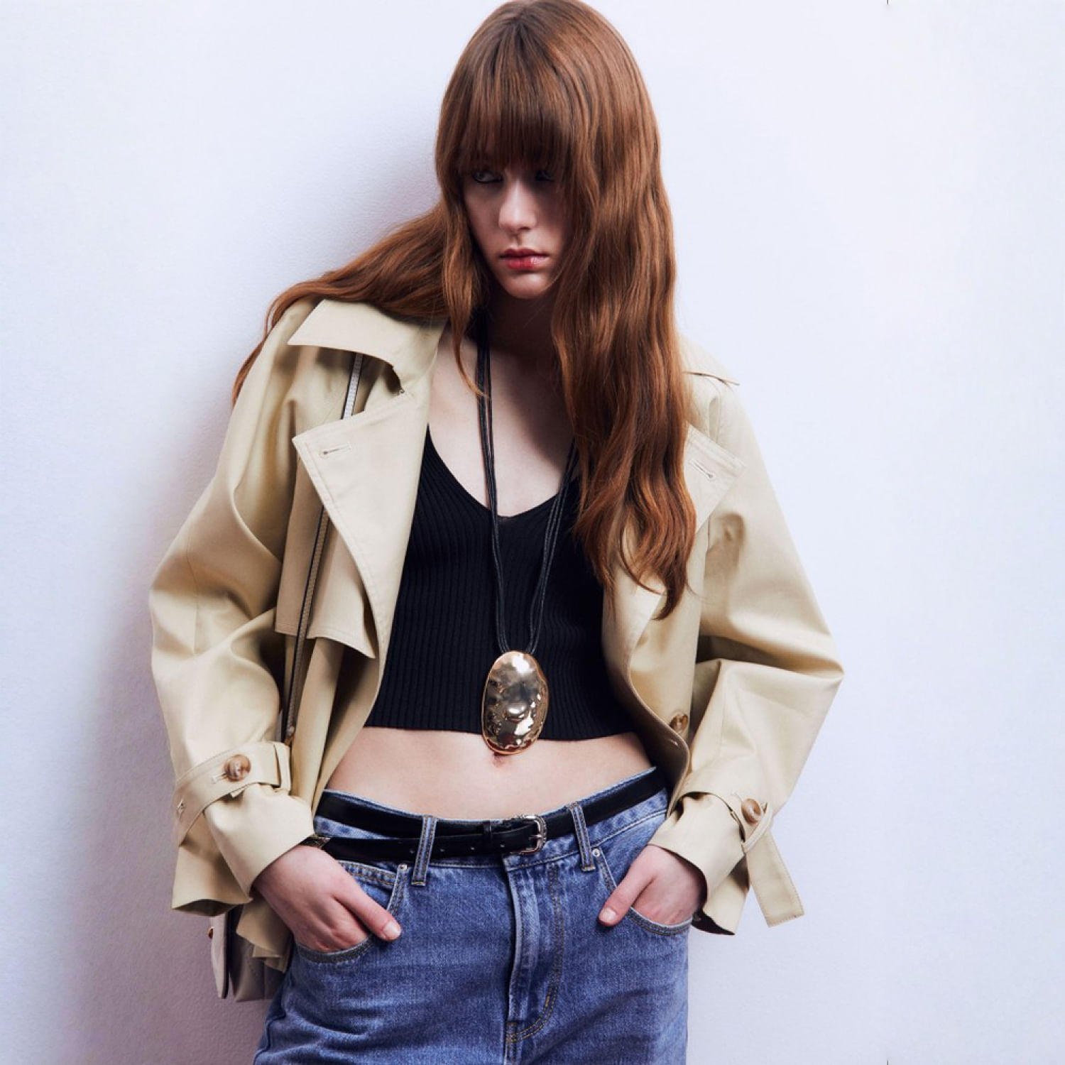 Conjunto Mujer Sfera Cuerda Metal Oro