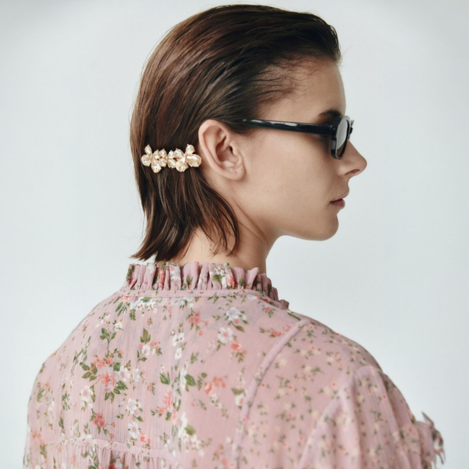 Set Mujer Sfera 2 Pasadores Mariposa Plata