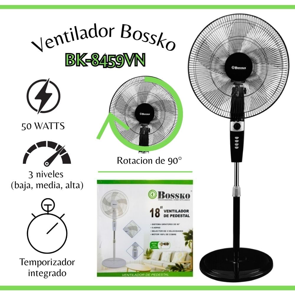 Ventilador Bossko 18? con Temporizador BK-8459VN