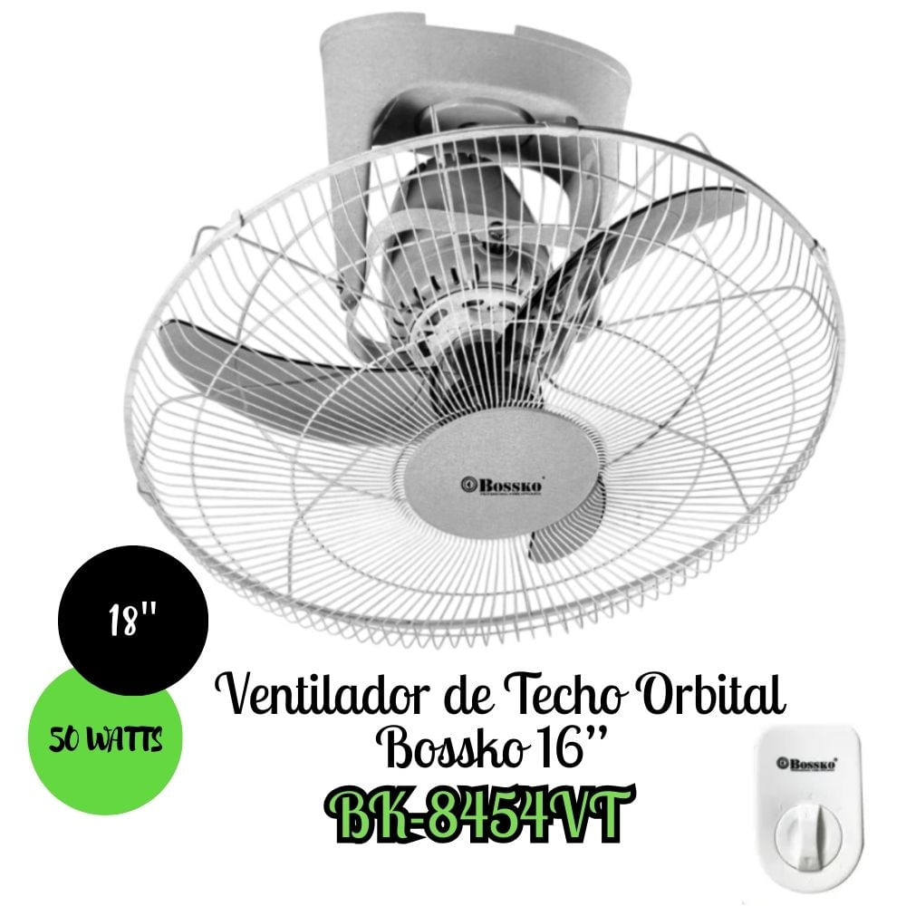 Ventilador de Techo Orbital Bossko 18” Blanco - BK-8456VT