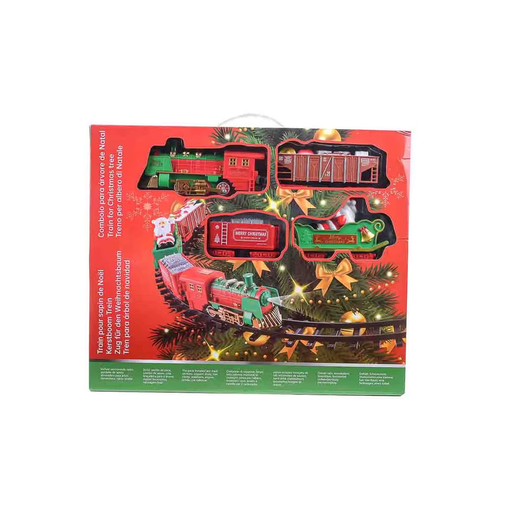 NAVIDAD Pista c/tren navideño para arbol con luz musical a pila