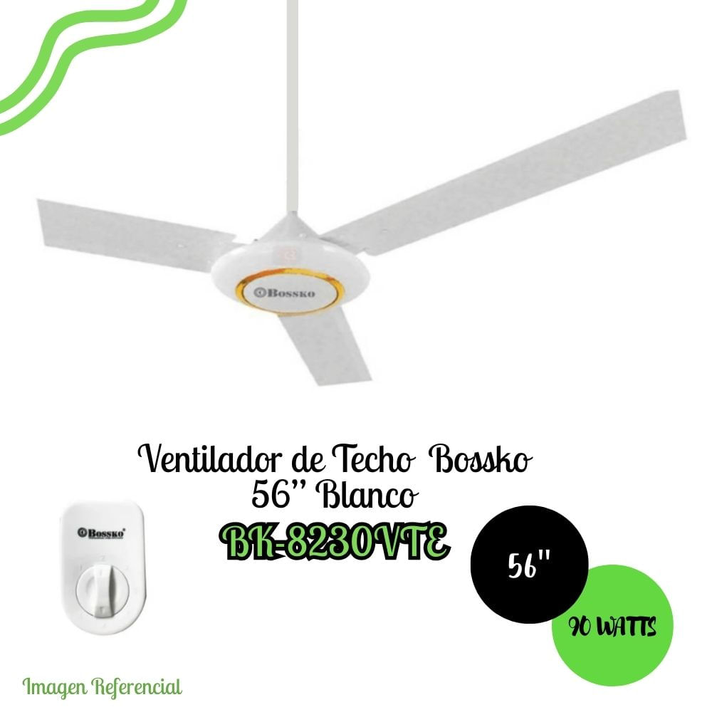Ventilador de Techo Bossko de 56"" - 90 Watts BK-8230/VTE