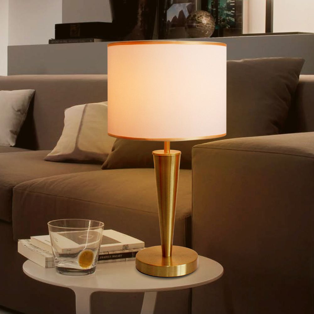 Lámpara Mesa Blanca Dorada 52 cm