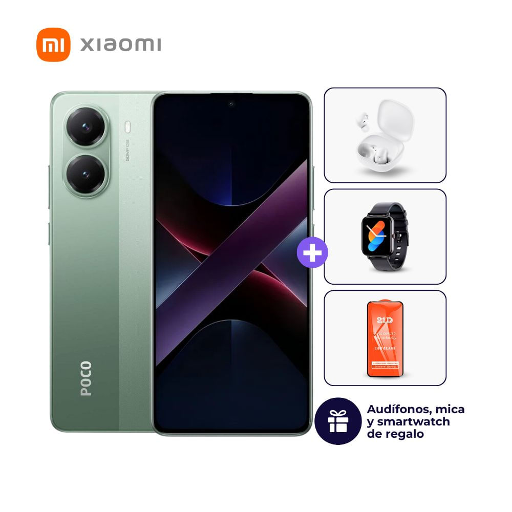 Xiaomi Poco X7 Pro 512GB 12GB Verde + Smartwatch + Audifonos