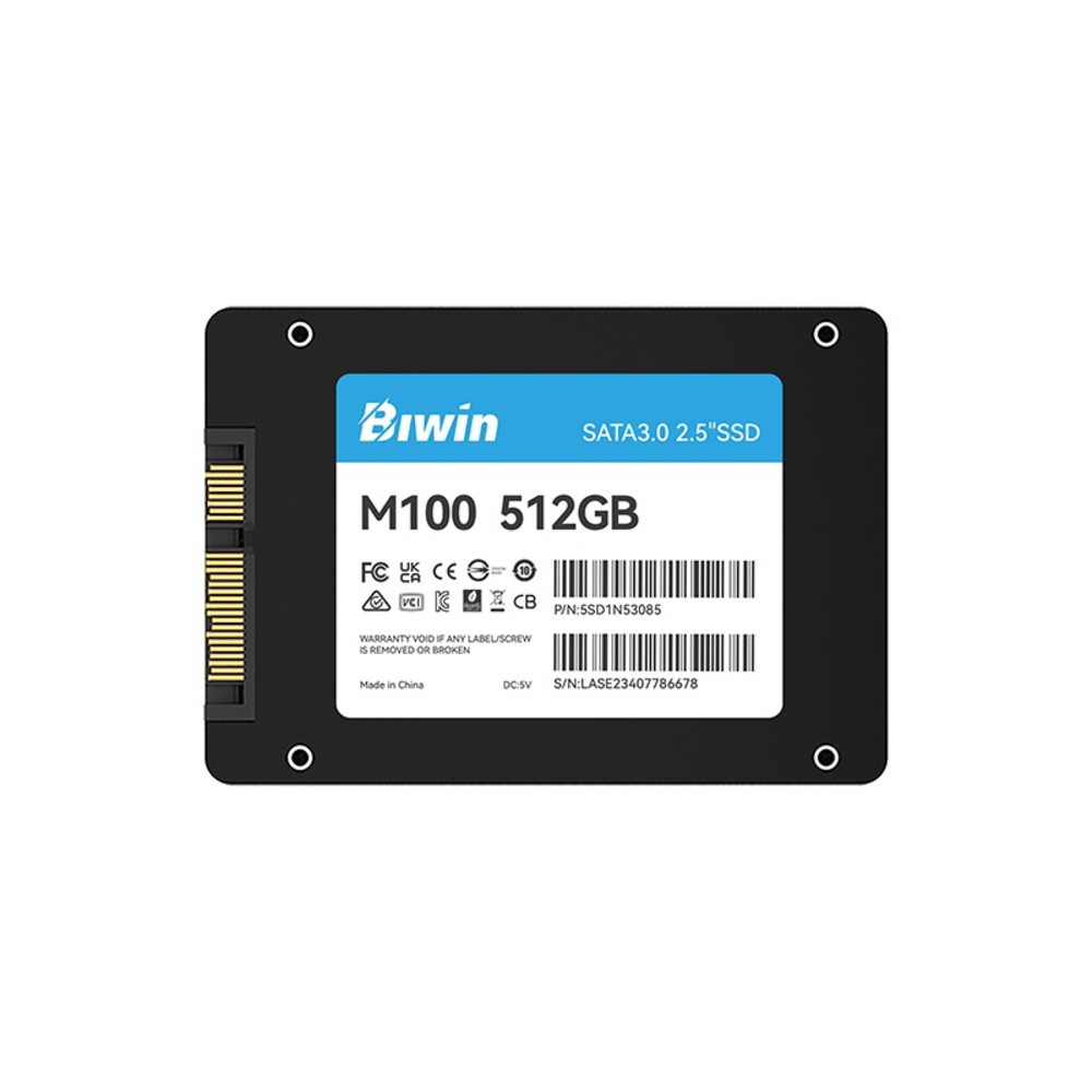 Unidad en estado solido Biwin M100, 512GB, SATA 6Gb/s, 2.5""