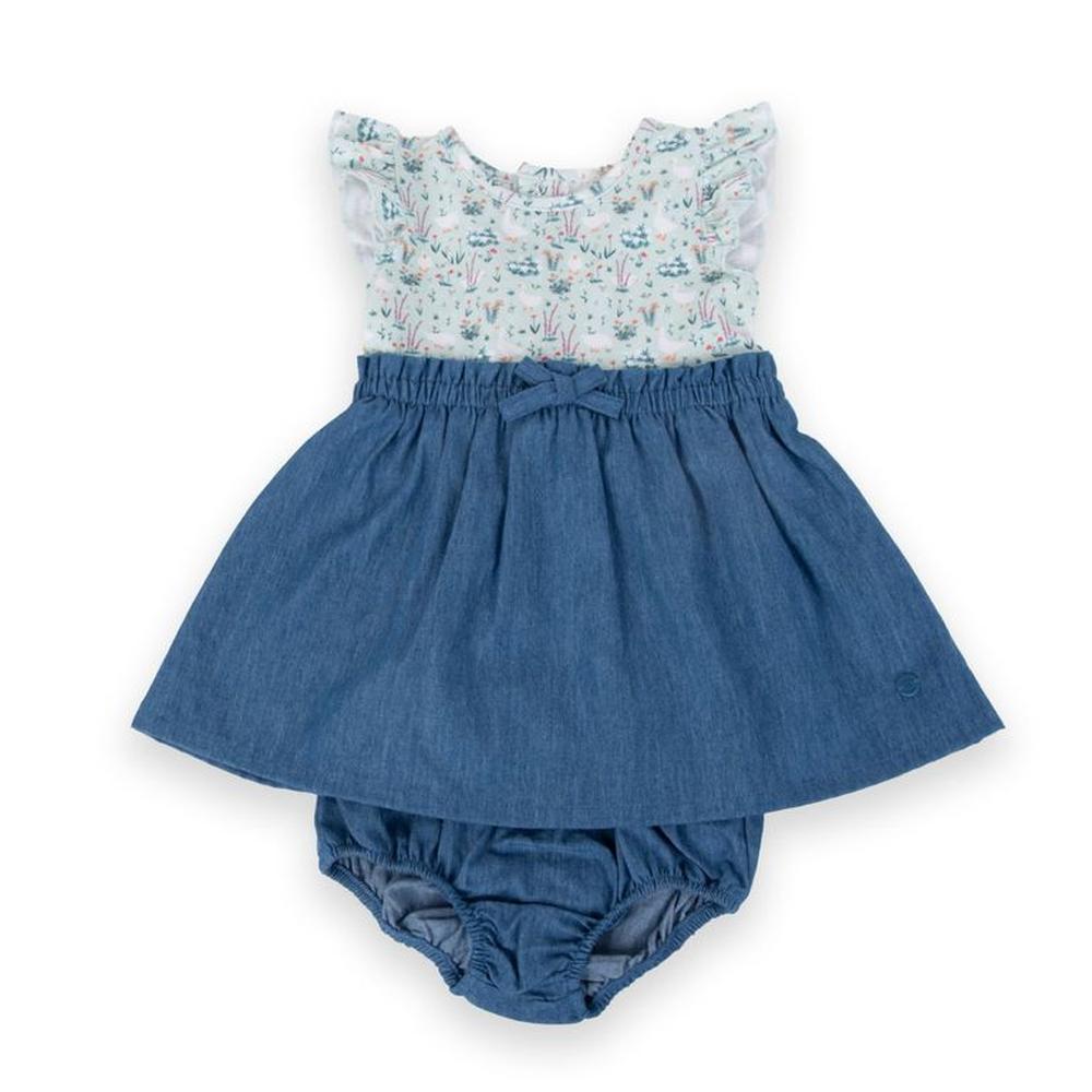 Vestido Bebe Niña PVA710-24 PILLIN 9M Menta Vestido Bebe Niña PVA710-24 PILLIN 9M Menta