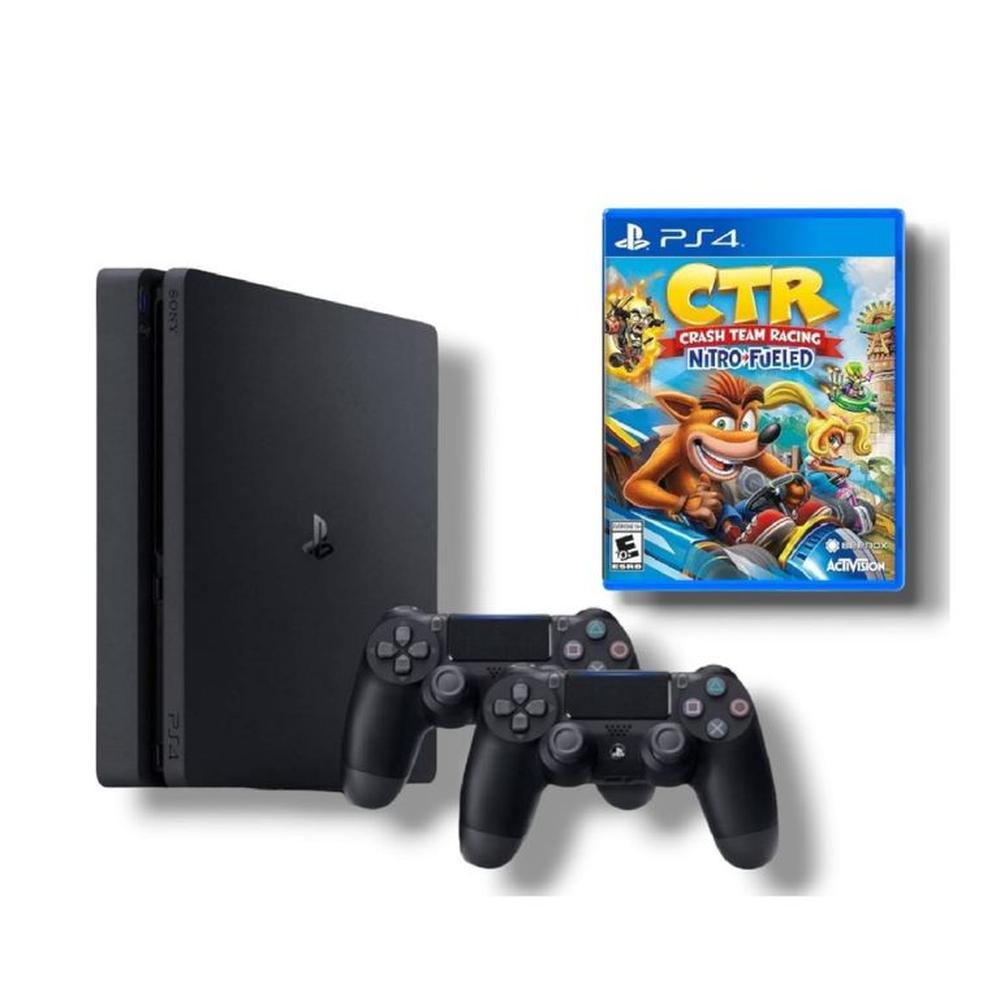 Consola PS4 Slim 1TB Negro  Crash Team Racing+2 mandos Reacondicionada