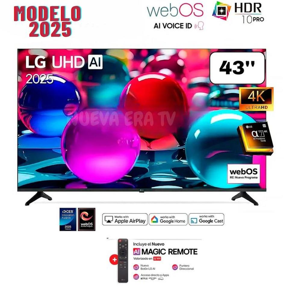 TELEVISOR LG 43 43UA7300PSB 4K UHD AI SMART TV Y CONTROL MAGIC 2025