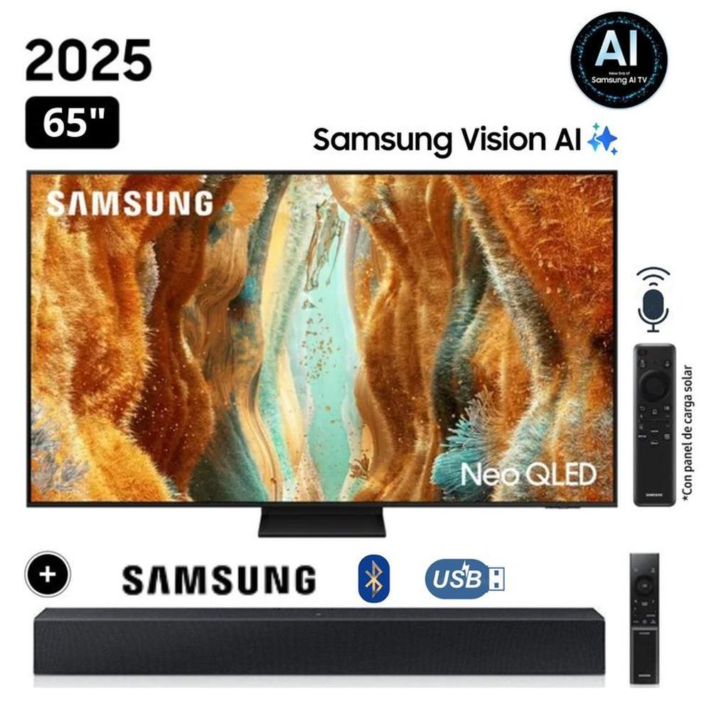 Televisor Samsung 65 Neo Qled 4k Vision Ai Smart TV QN65QN70FAGXPE + Soundbar HW B400