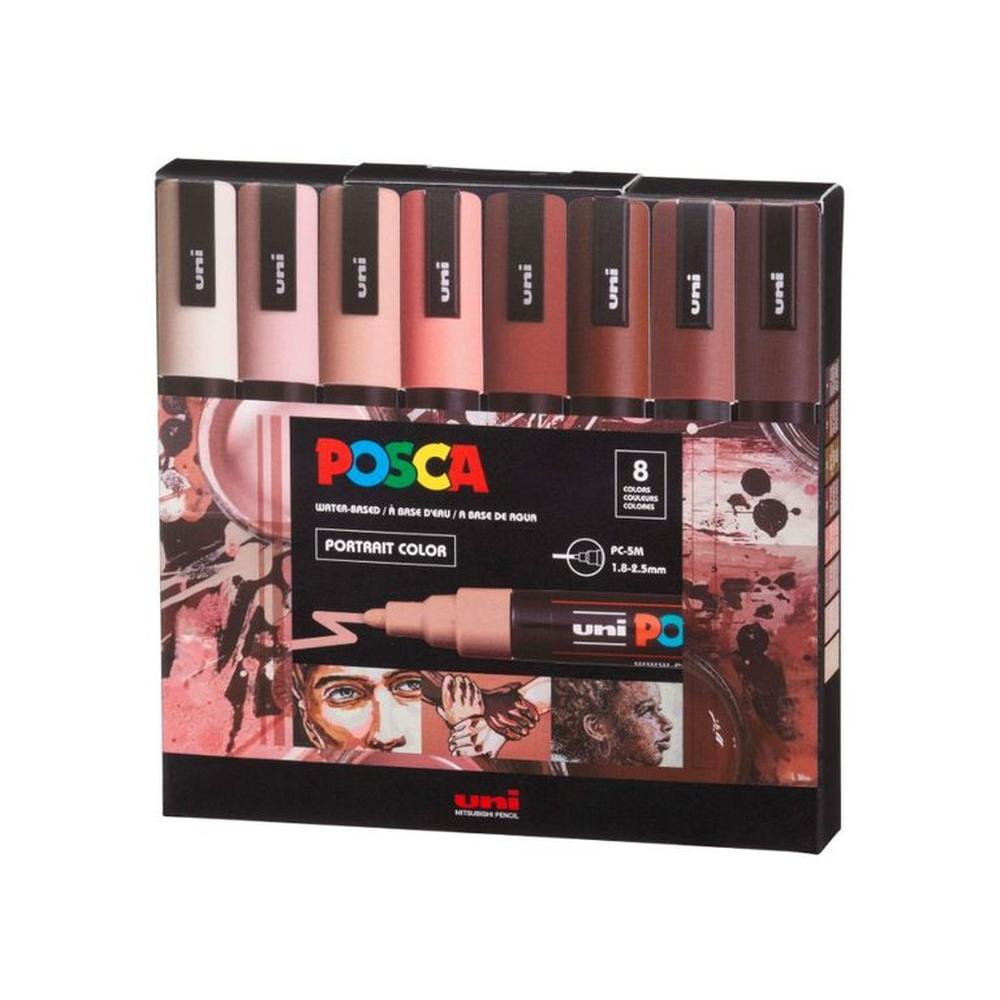 POSCA Pack PC-5M 8C Portrait Color Nueva Presentación X8