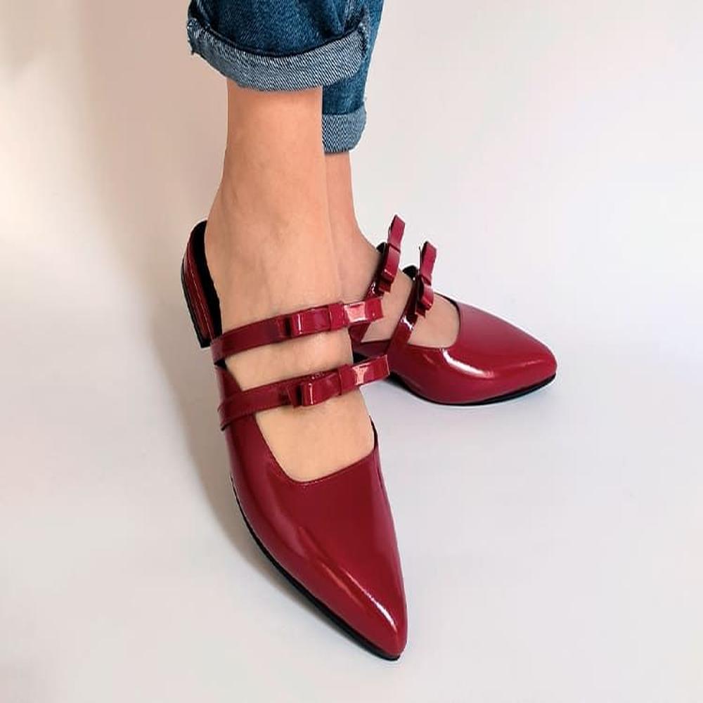 BALERINA DE CUERO IRISABA PARA MUJER SIENNA ROJO 39 Rojo