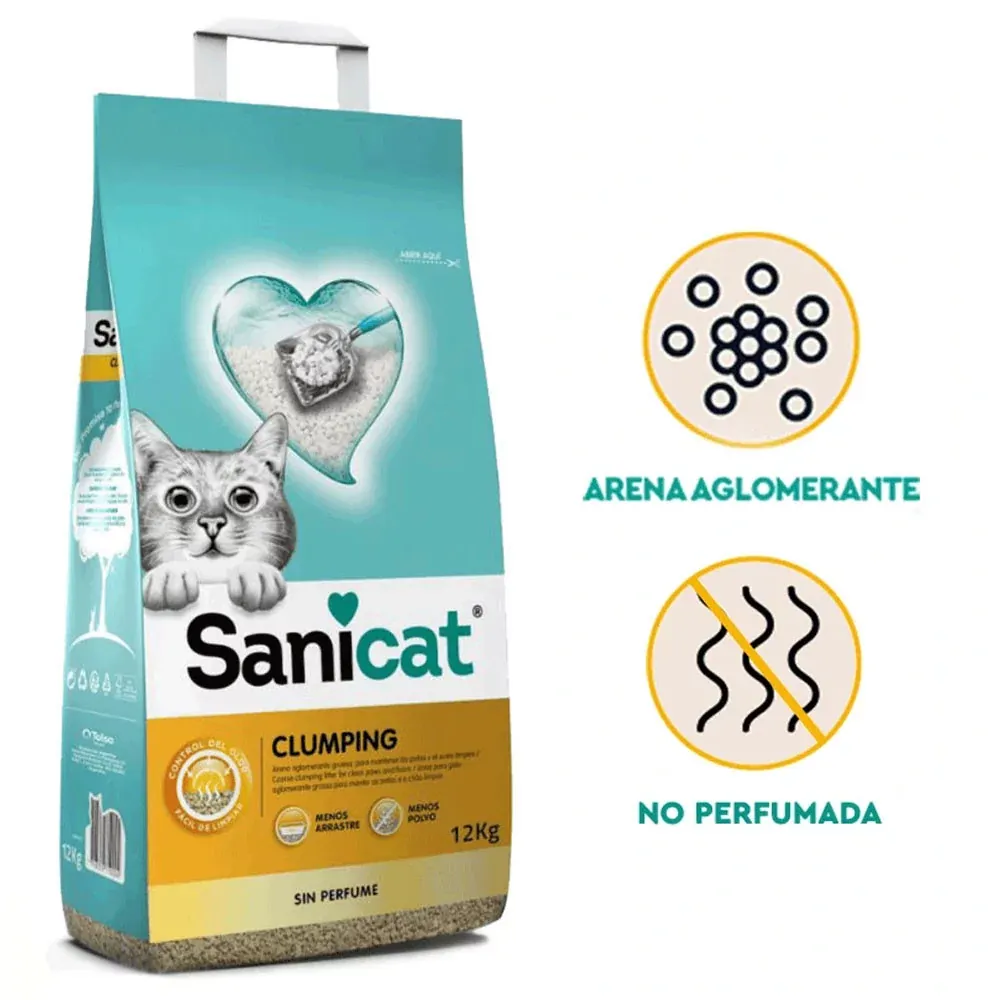 Sanicat Clumping Arena Sanitaria Aglomerante para gatos 12KG Oechsle