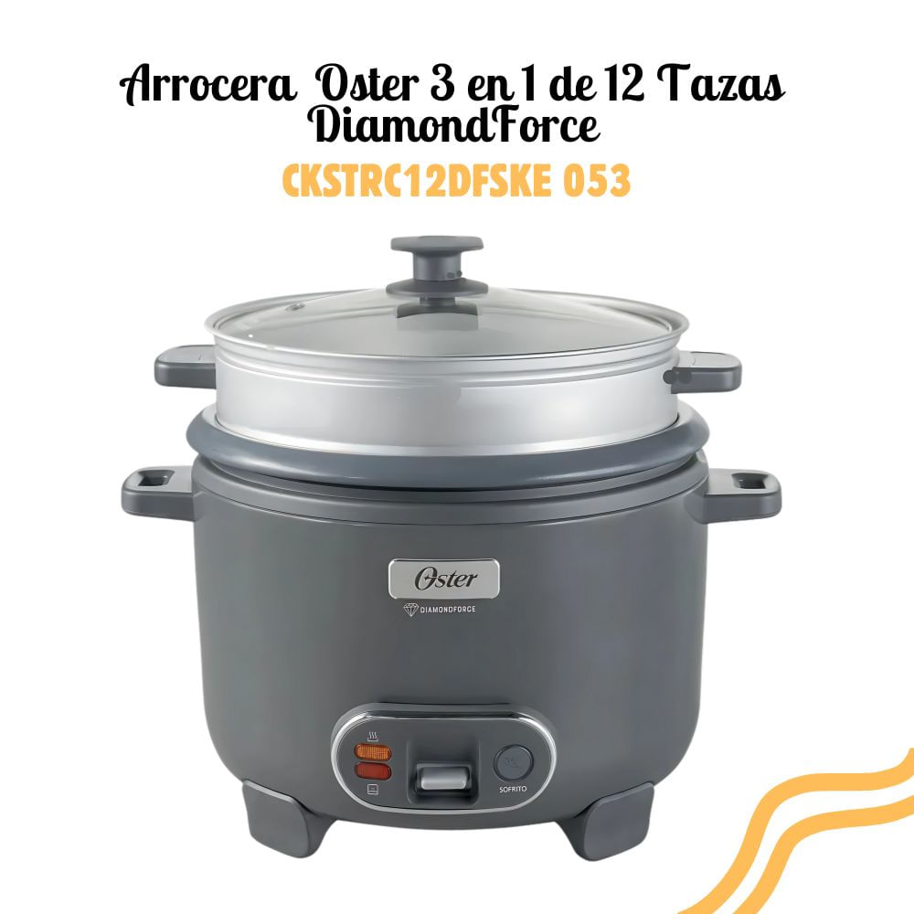 Arrocera Oster 3 en 1 de 12 Tazas DiamondForce - CKSTRC12DFSKE 053