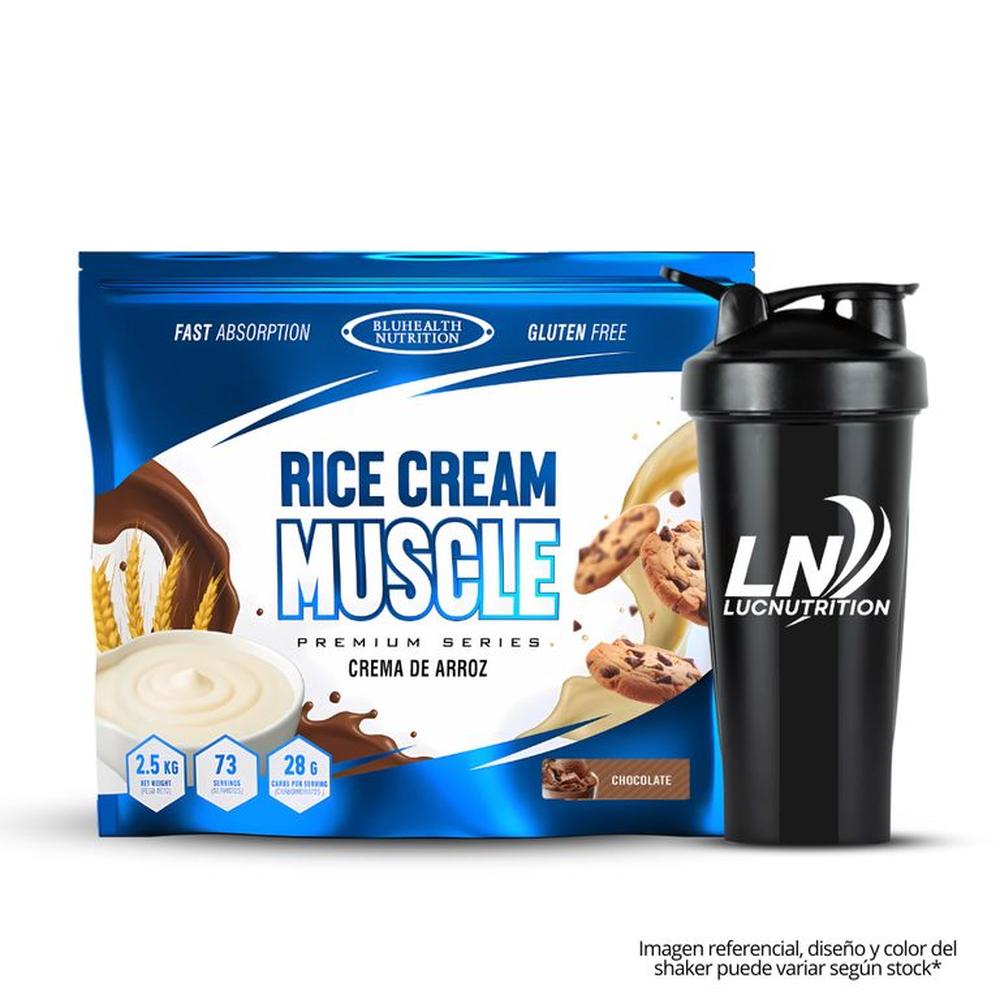 Crema de arroz 2.5 kg Bluhealth Nutrition chocolate + Shaker
